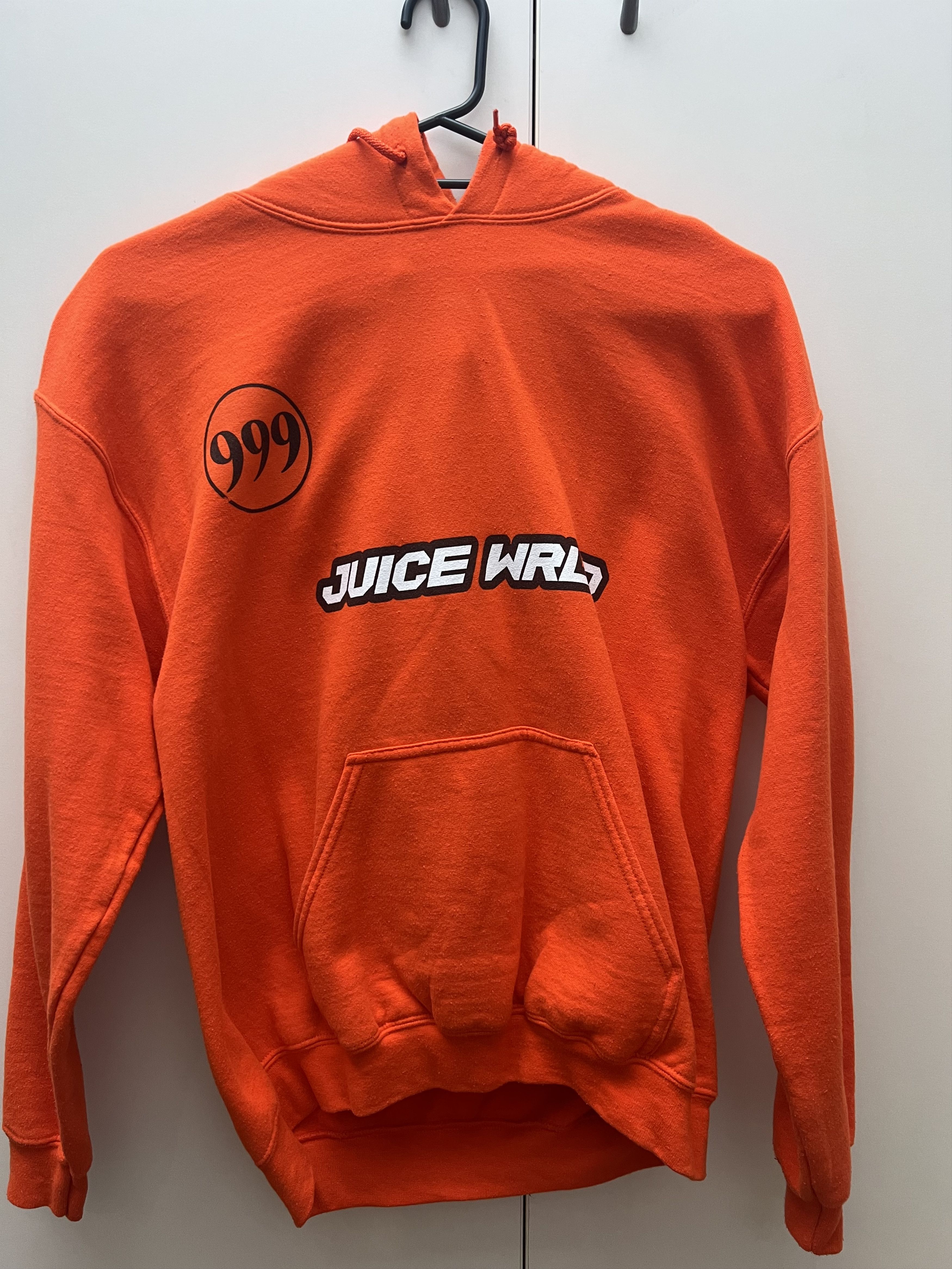 999-club-juice-wrld-999-righteous-orange-hoodie-unisex-medium-grailed