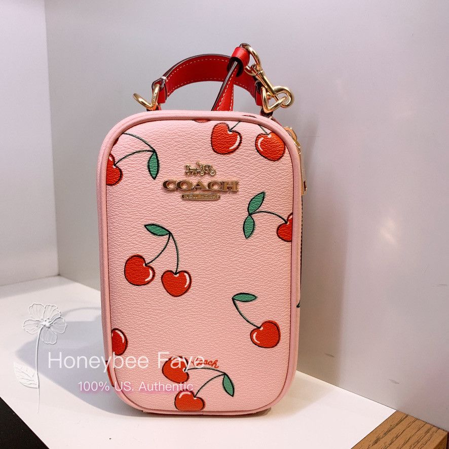 Coach Nwt Coach Eva Phone Crossbody With Heart Cherry Print Size ONE SIZE - 1 Thumbnail