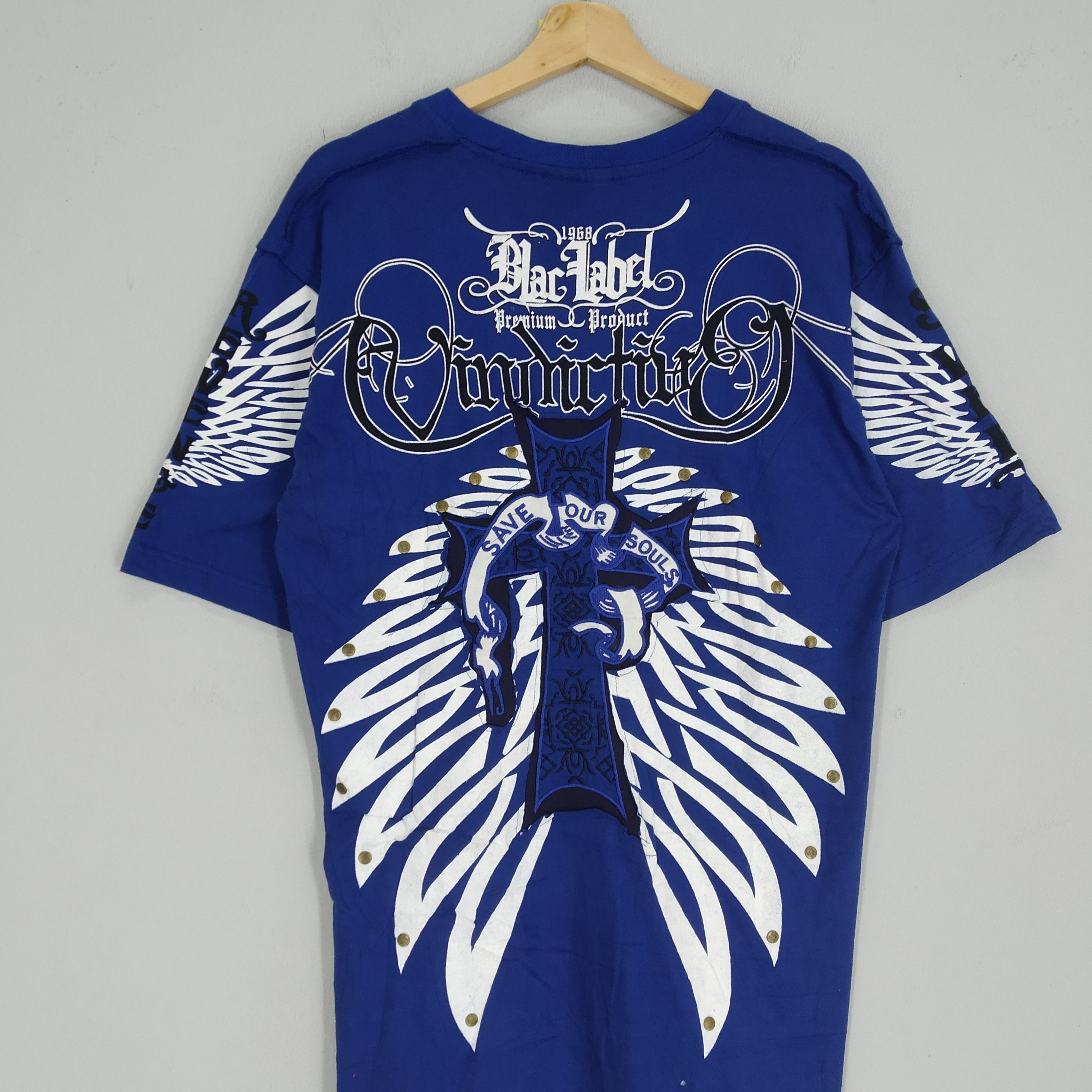 Black Label Rare!! Blac Label Brand Overprinted Style Gangsta Tattoo Tee Size US L / EU 52-54 / 3 - 5 Thumbnail