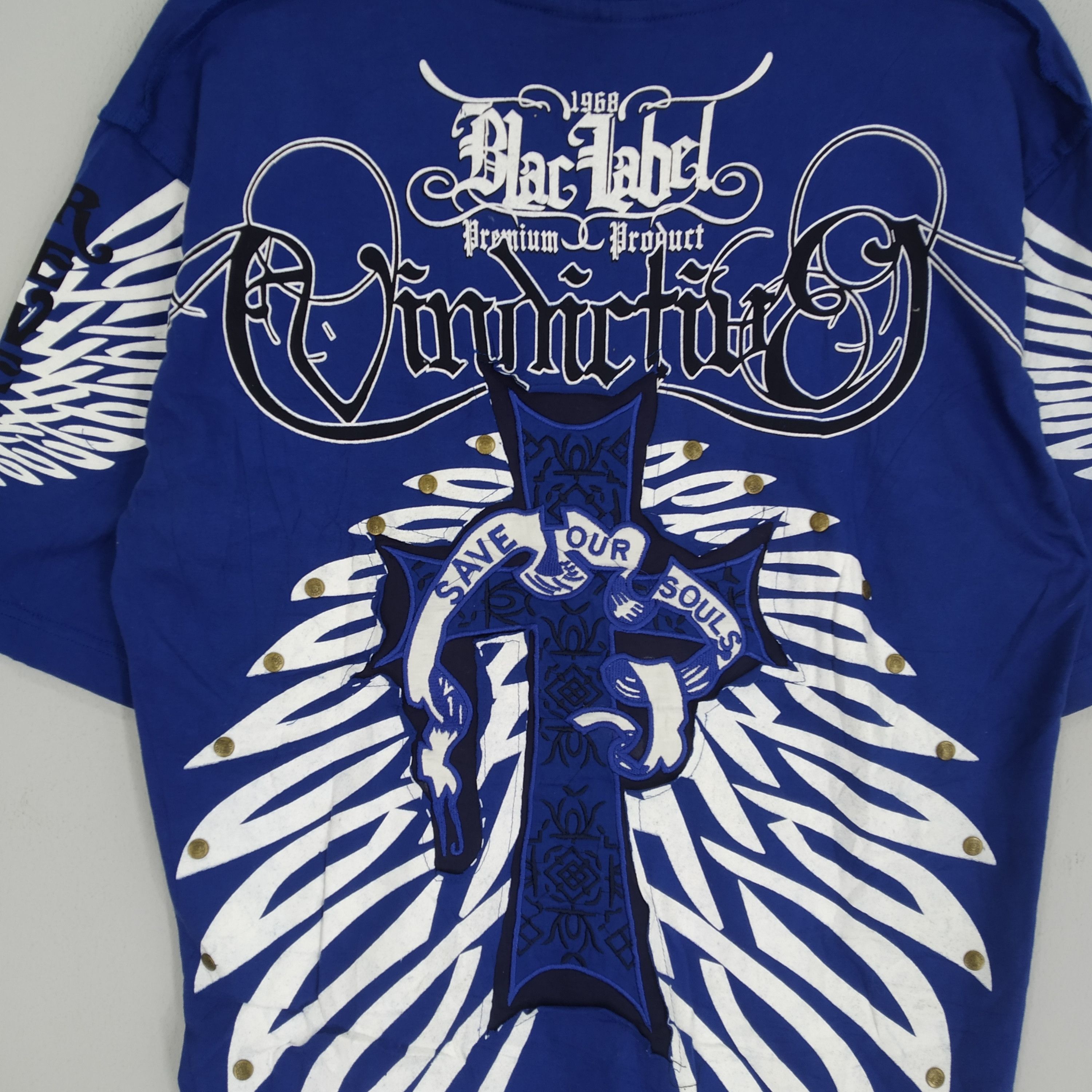 Black Label Rare!! Blac Label Brand Overprinted Style Gangsta Tattoo Tee Size US L / EU 52-54 / 3 - 6 Thumbnail