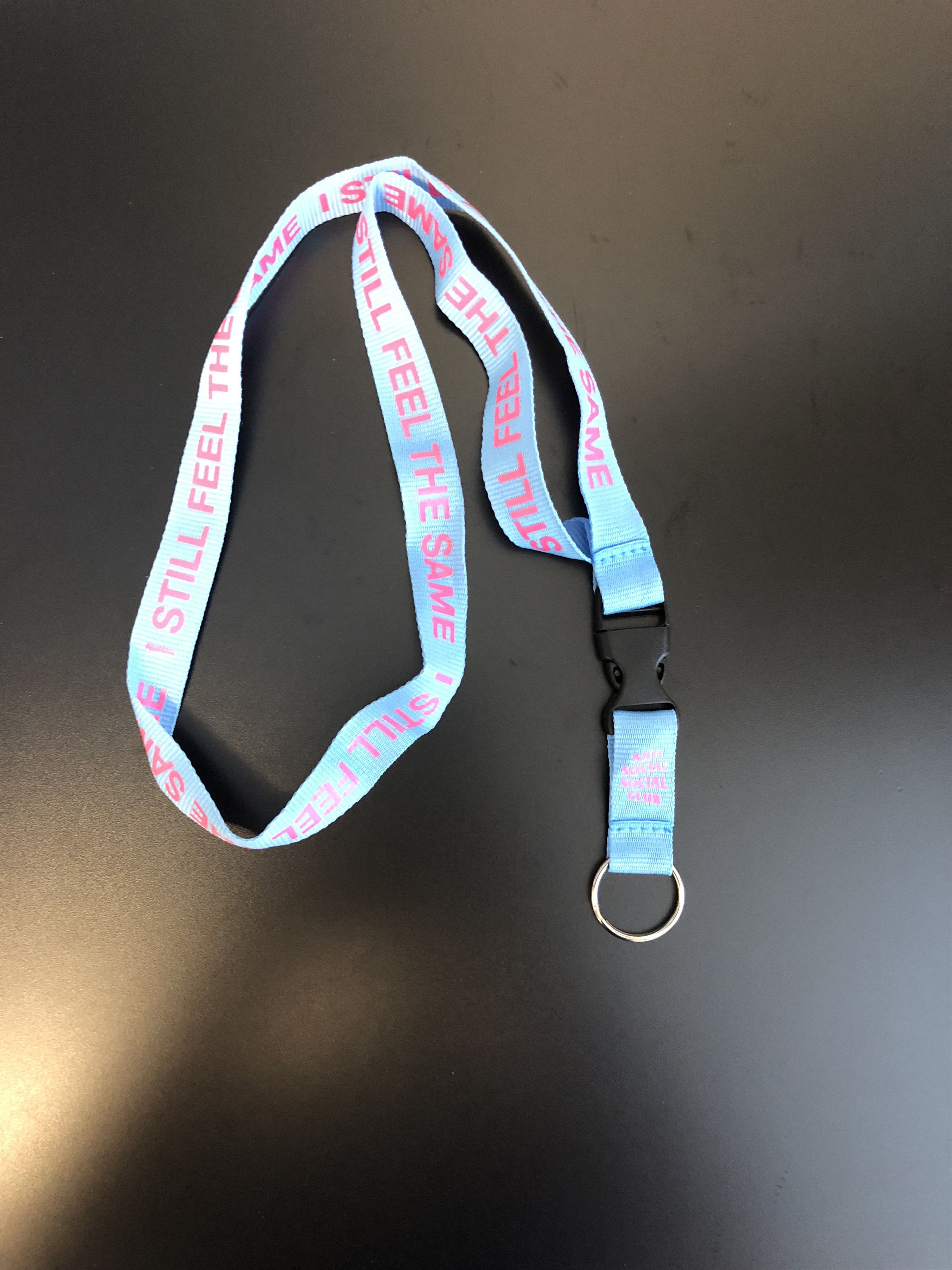 Anti Social Social Club DS ASSC Pink Logo Choke yourself Blue Lanyard keychain Size ONE SIZE - 1 Thumbnail