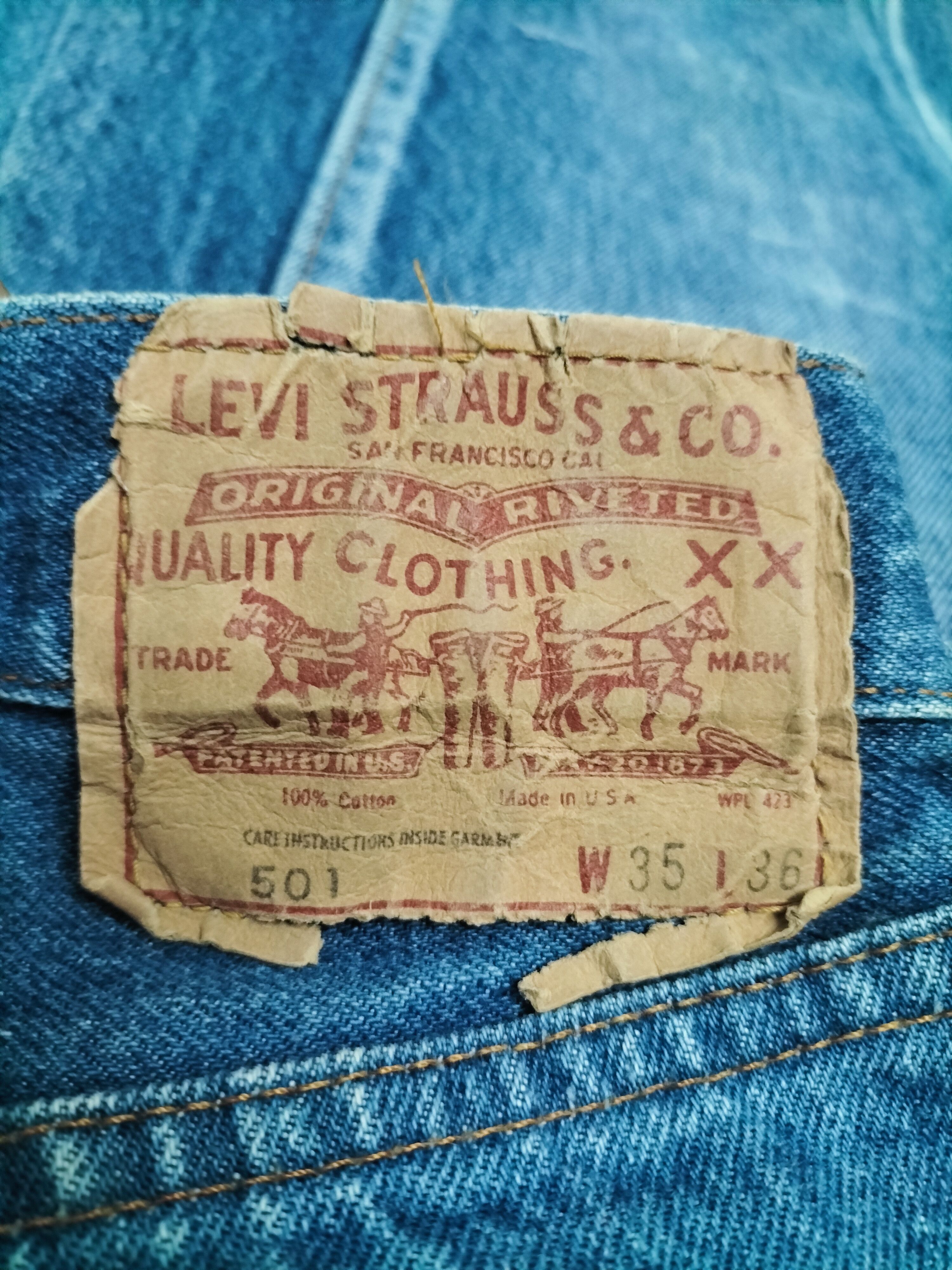 Levi's Vintage 80's levis 501 selvedge / redline Size US 32 / EU 48 - 18 Thumbnail