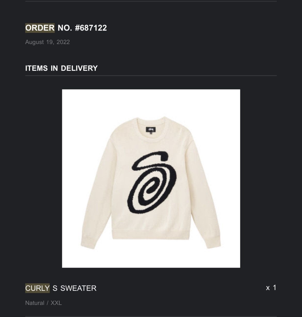 Stussy Stussy Curly S Sweater Ivory | Grailed