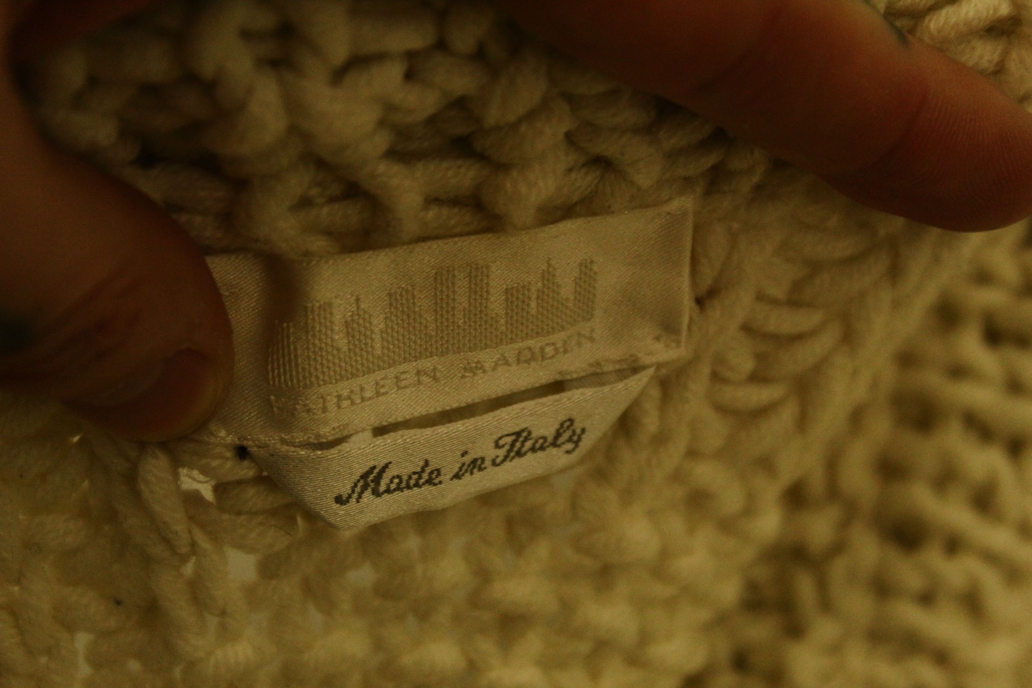Vintage VTG Kathleen Madden Wool Blend Crochet Knit Cardigan Size XL / US 12-14 / IT 48-50 - 9 Thumbnail