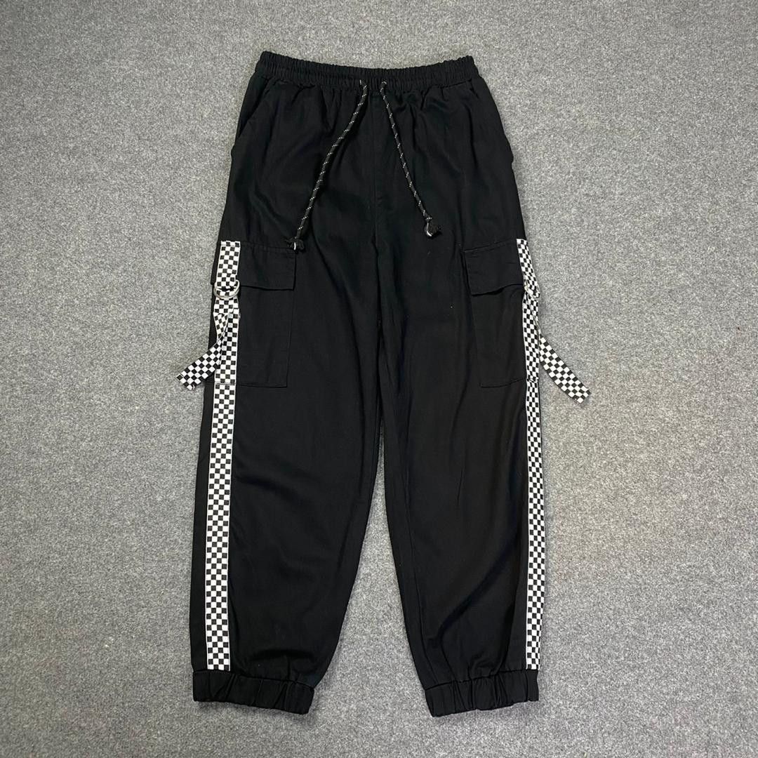 JAPANESE BRAND🔥CHECKERED SIDETAPE CARGO JOGGER PANTS