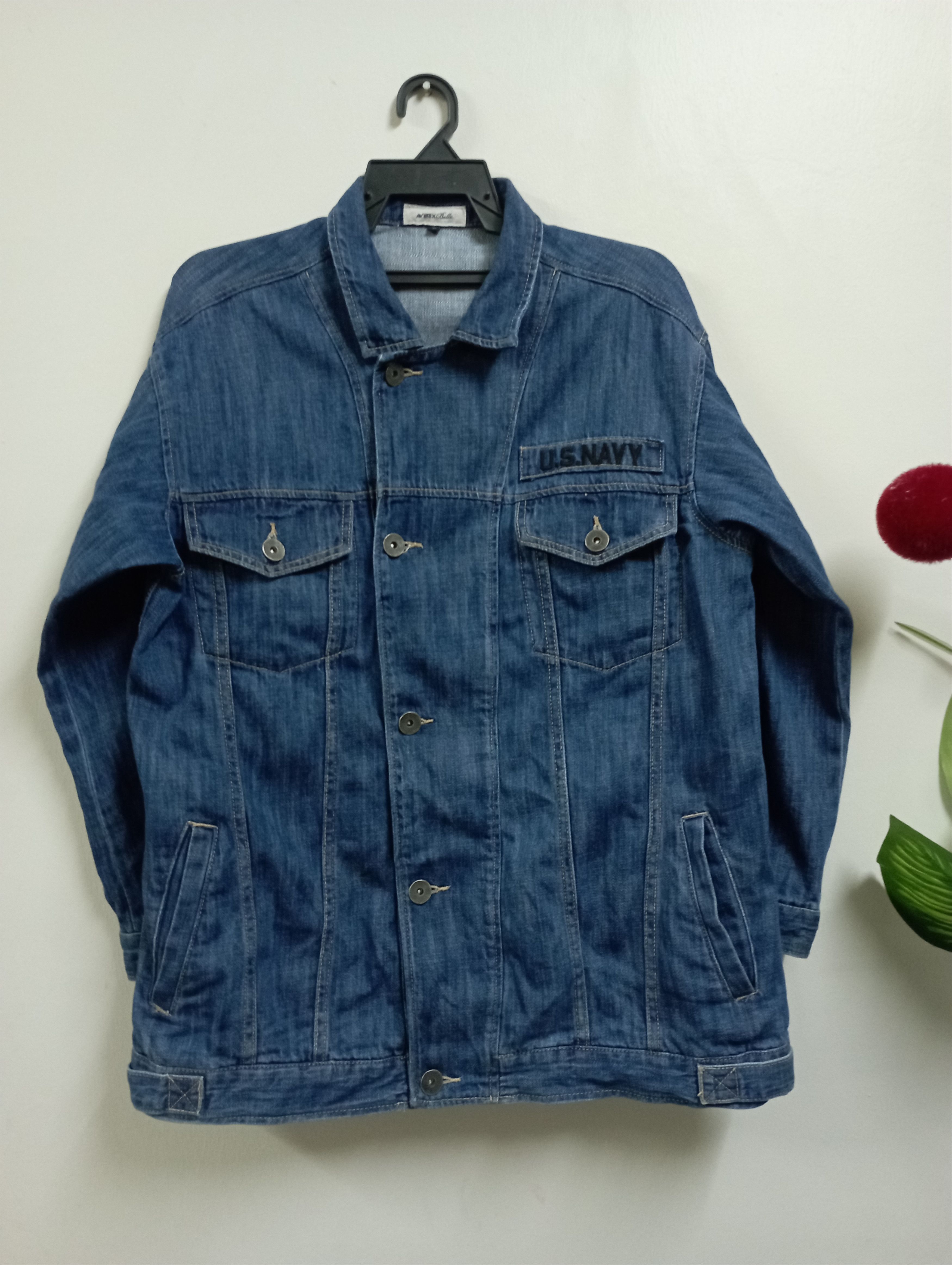Avirex Vintage U.S. Navy Avirex Denim Trucker Jacket Size US XL / EU 56 / 4 - 2 Thumbnail