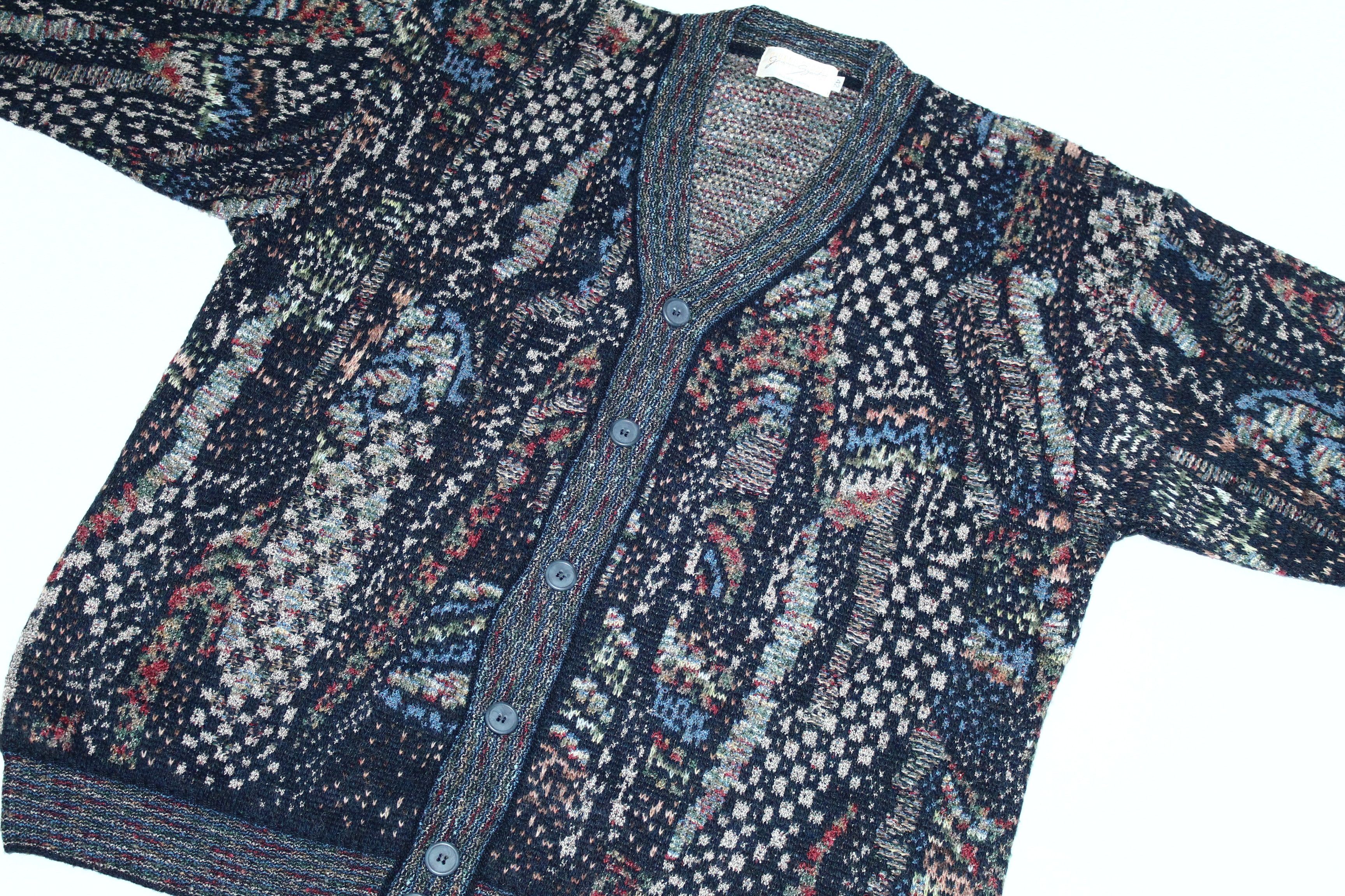 Homespun Knitwear VTG🔥Gianni Sgarbi Blended Wool Italian Yarns Knit Cardigan Size US XL / EU 56 / 4 - 4 Thumbnail