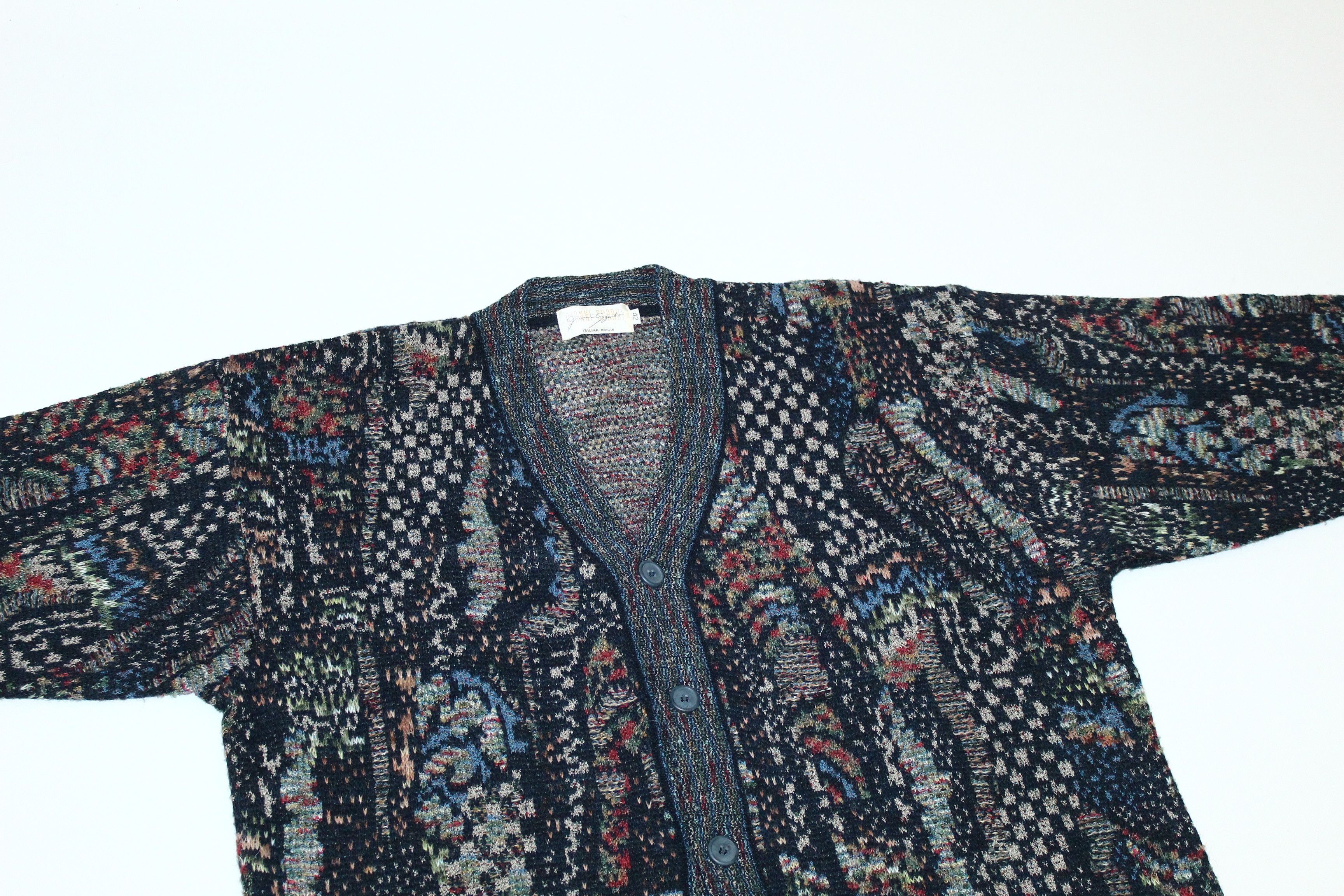 Homespun Knitwear VTG🔥Gianni Sgarbi Blended Wool Italian Yarns Knit Cardigan Size US XL / EU 56 / 4 - 3 Thumbnail