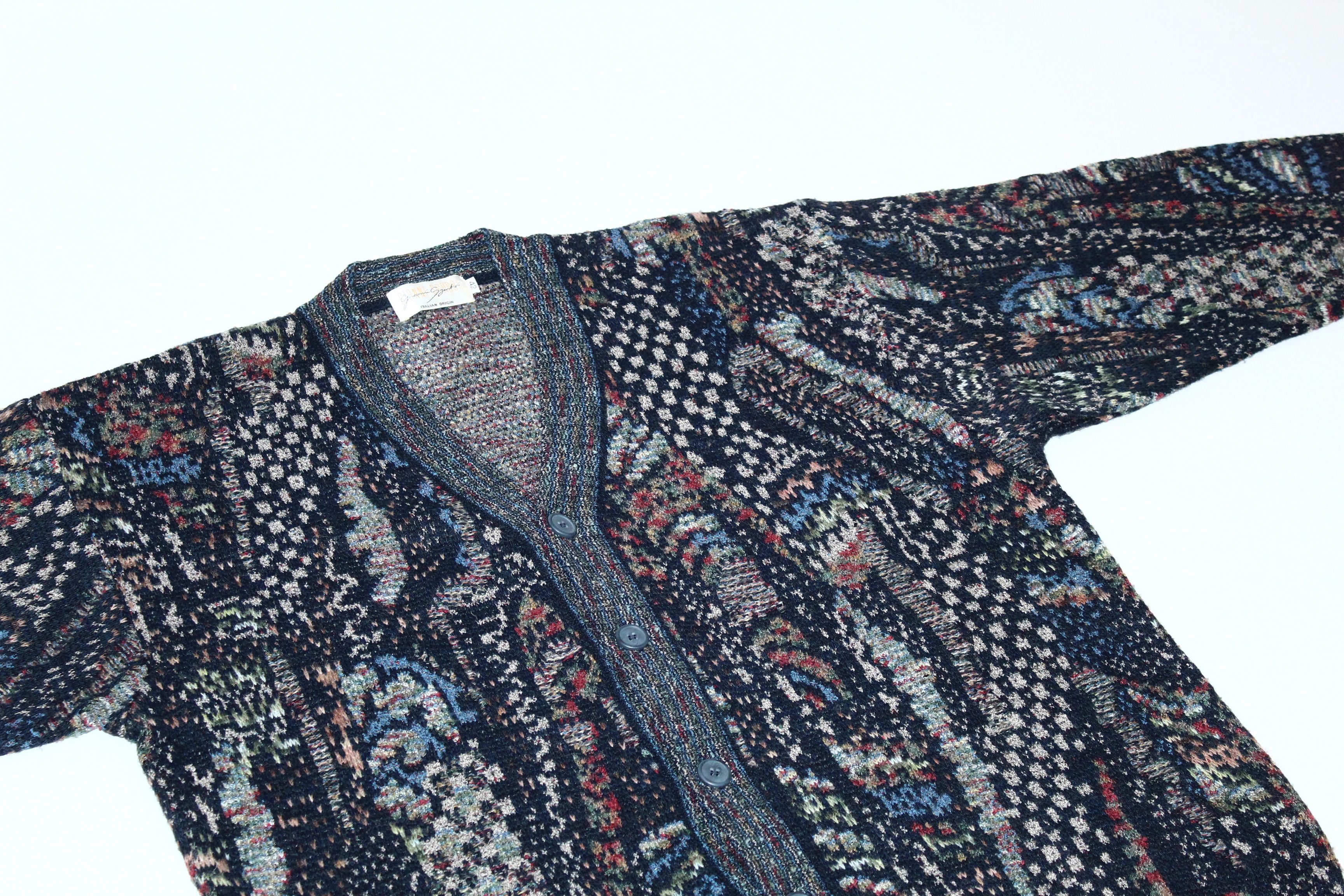 Homespun Knitwear VTG🔥Gianni Sgarbi Blended Wool Italian Yarns Knit Cardigan Size US XL / EU 56 / 4 - 5 Thumbnail
