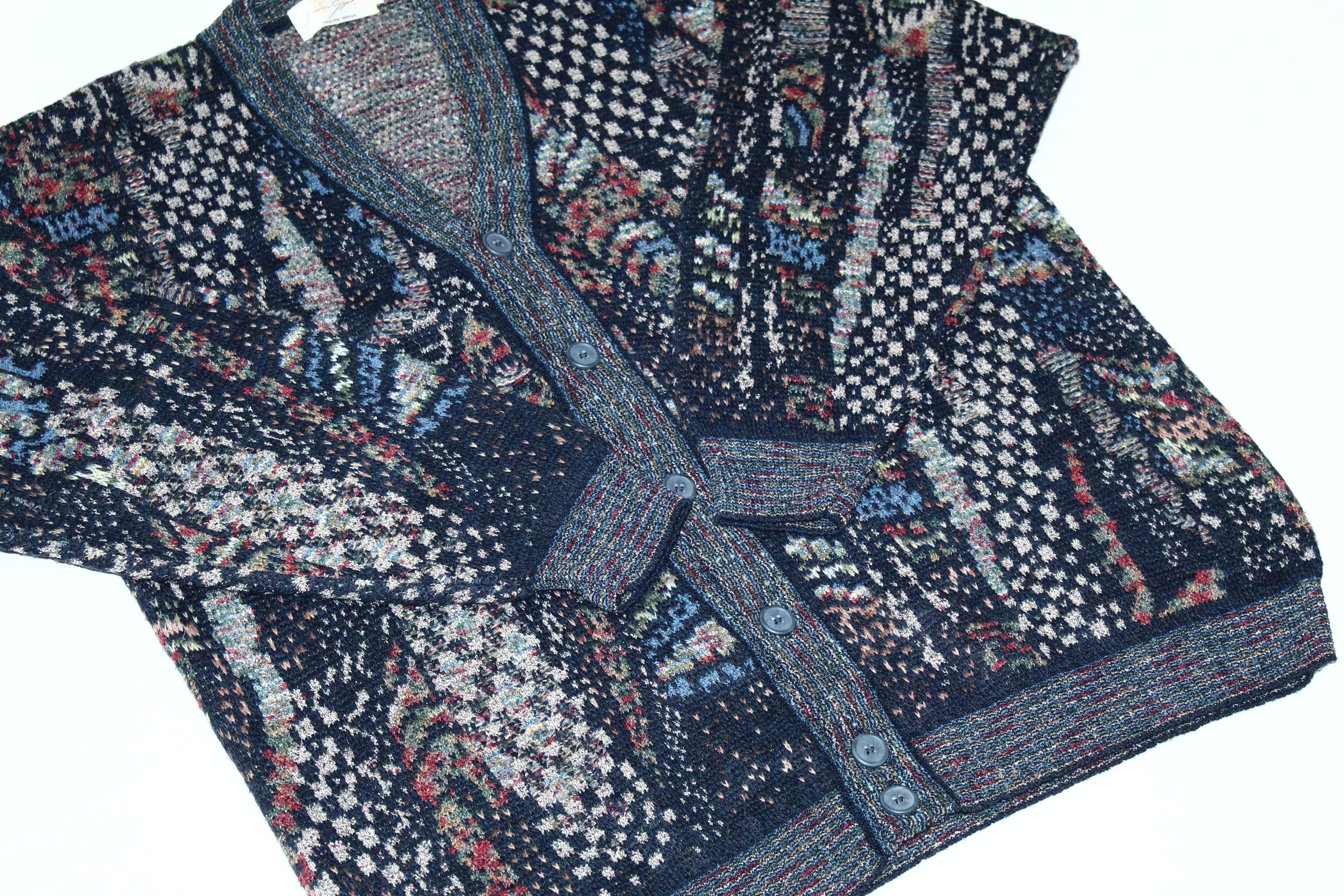 Homespun Knitwear VTG🔥Gianni Sgarbi Blended Wool Italian Yarns Knit Cardigan Size US XL / EU 56 / 4 - 6 Thumbnail