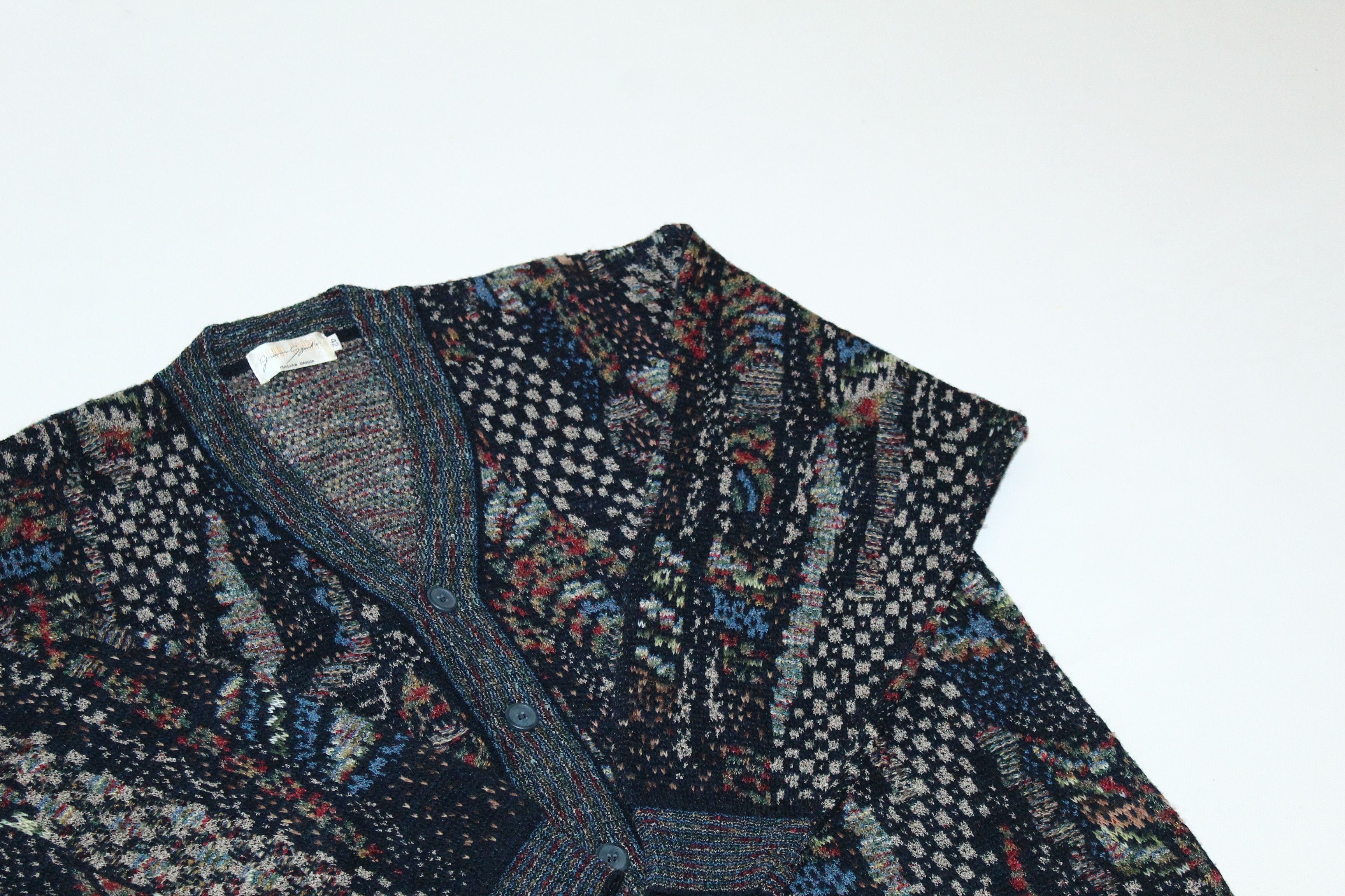 Homespun Knitwear VTG🔥Gianni Sgarbi Blended Wool Italian Yarns Knit Cardigan Size US XL / EU 56 / 4 - 7 Thumbnail