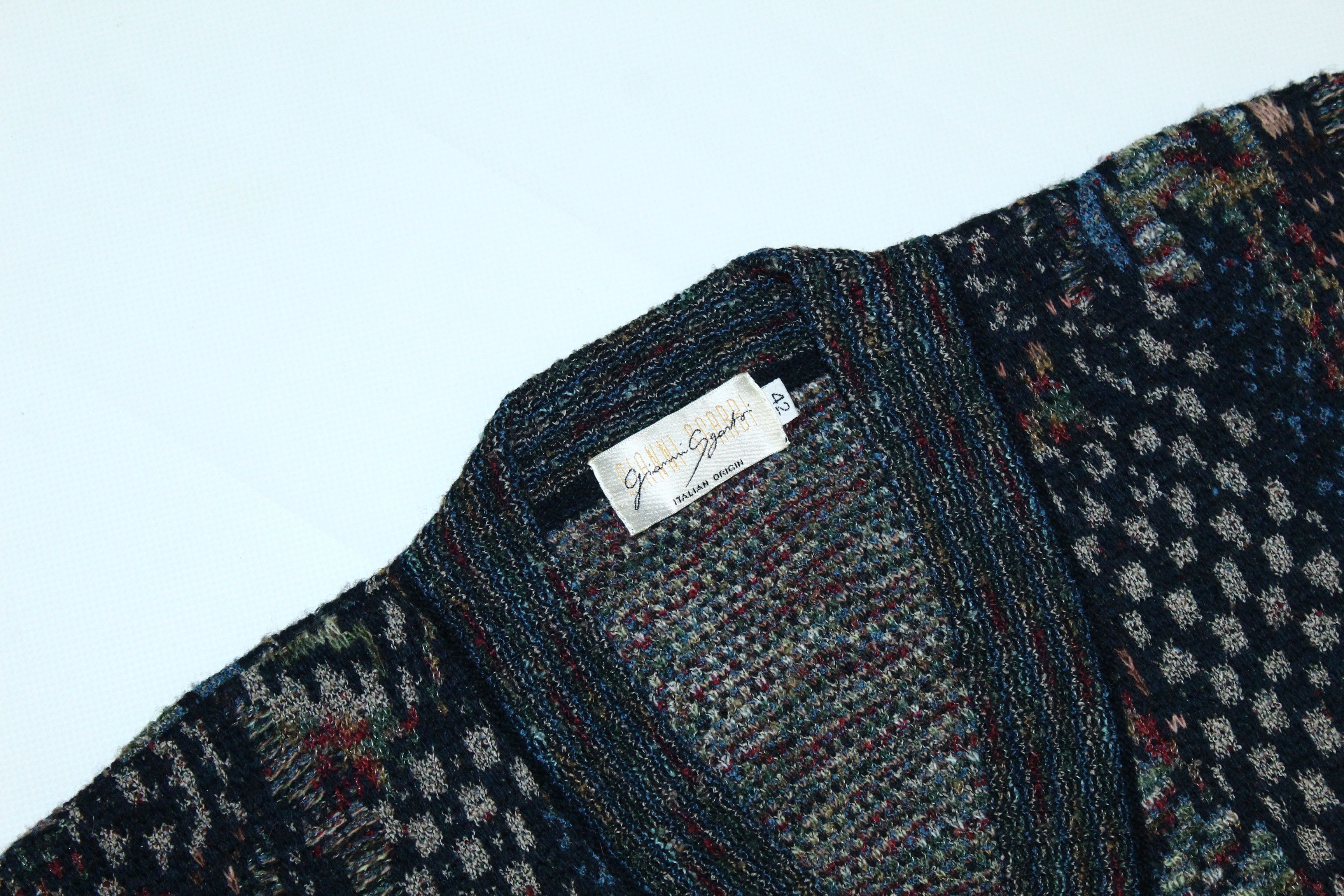Homespun Knitwear VTG🔥Gianni Sgarbi Blended Wool Italian Yarns Knit Cardigan Size US XL / EU 56 / 4 - 8 Thumbnail