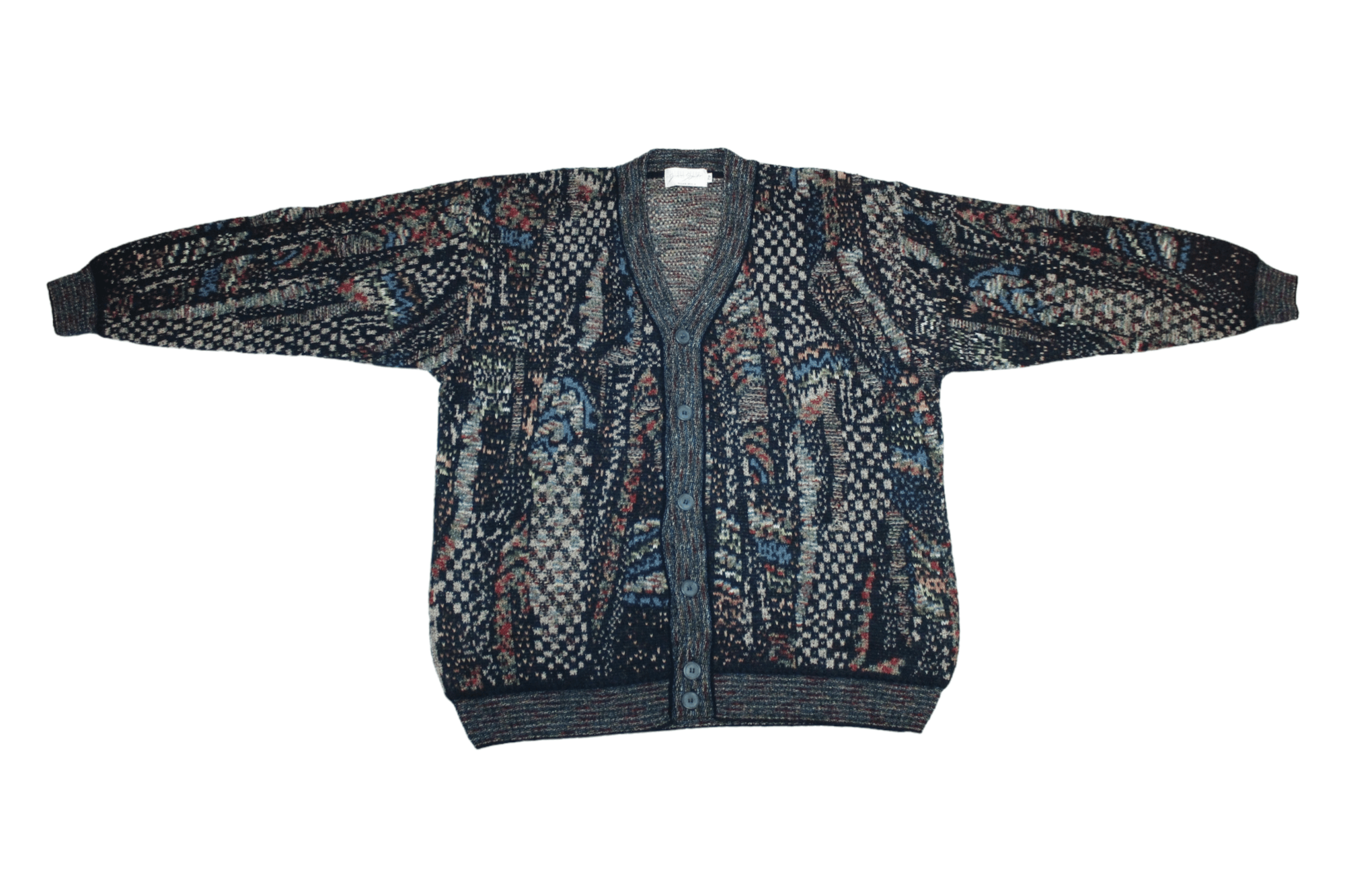Homespun Knitwear VTG🔥Gianni Sgarbi Blended Wool Italian Yarns Knit Cardigan Size US XL / EU 56 / 4 - 2 Thumbnail