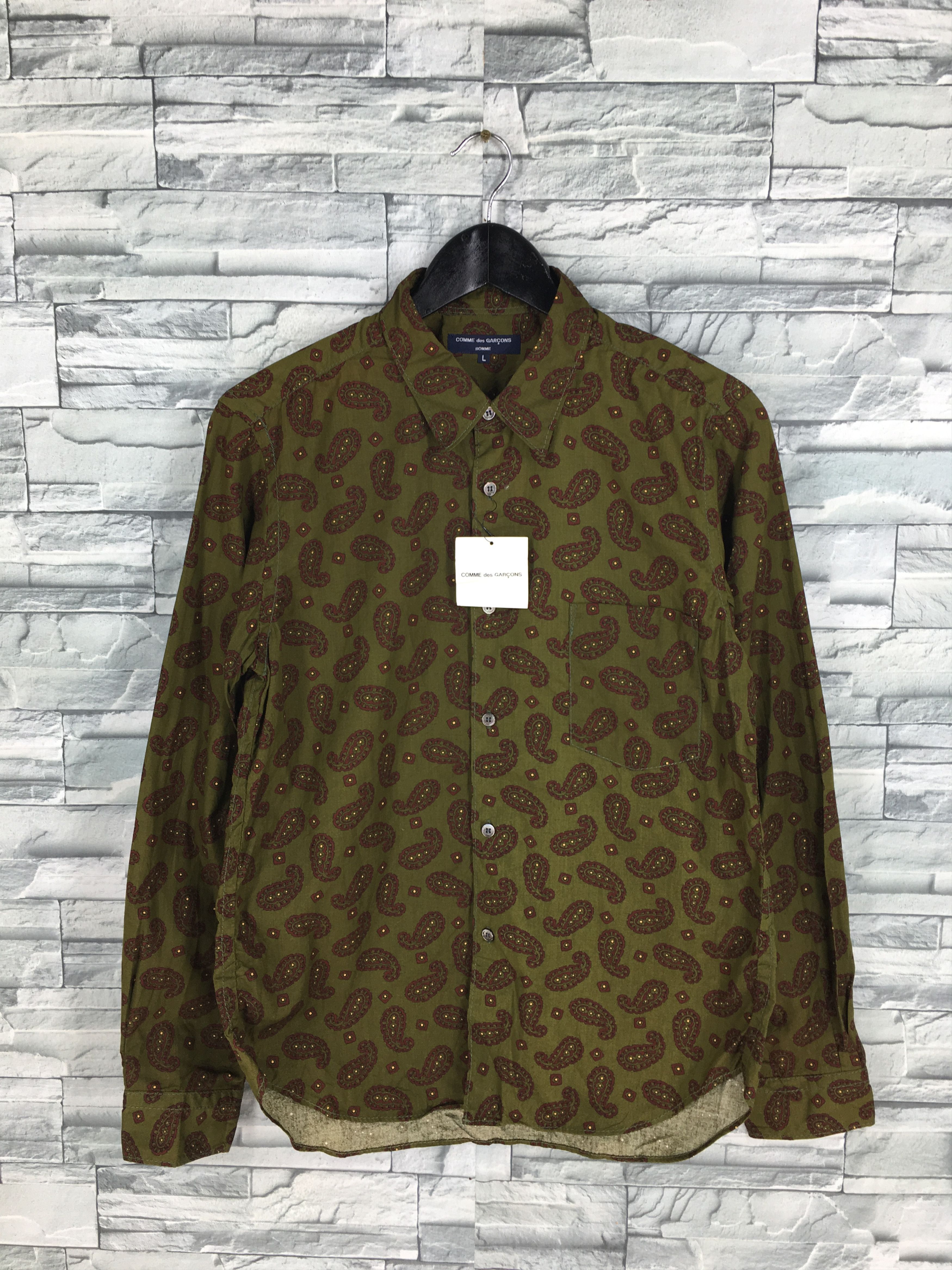 Pre-owned Comme Des Garçons Comme Des Garcos Homme Oxfords Paisley Shirt Medium In Multi