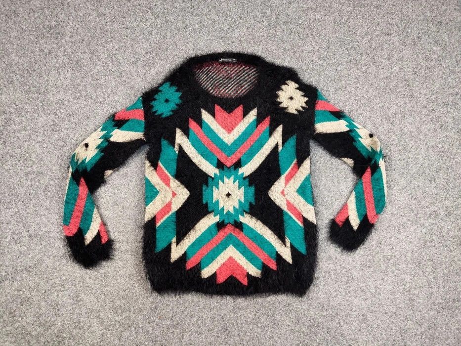 Japanese Brand Vintage 90's Japanese Pattern Mohair Style Crewneck Sweater Size US S / EU 44-46 / 1 - 7 Thumbnail