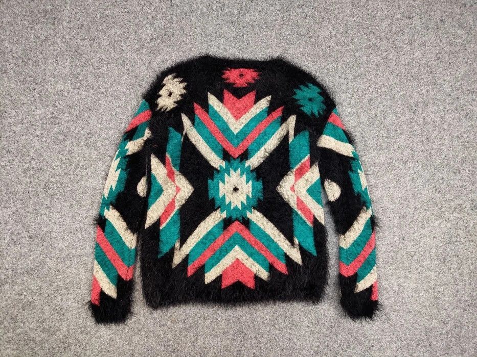Japanese Brand Vintage 90's Japanese Pattern Mohair Style Crewneck Sweater Size US S / EU 44-46 / 1 - 6 Thumbnail