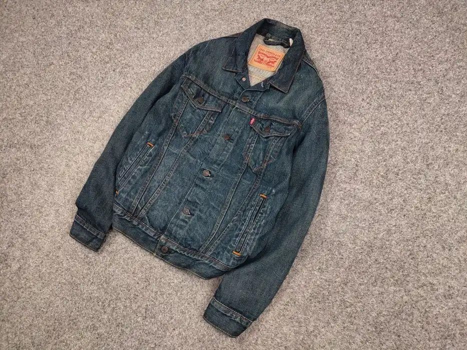 Levi's Vintgae Levis Dark Wash Denim Trucker Jean Jacket Button Up Size US M / EU 48-50 / 2 - 2 Thumbnail