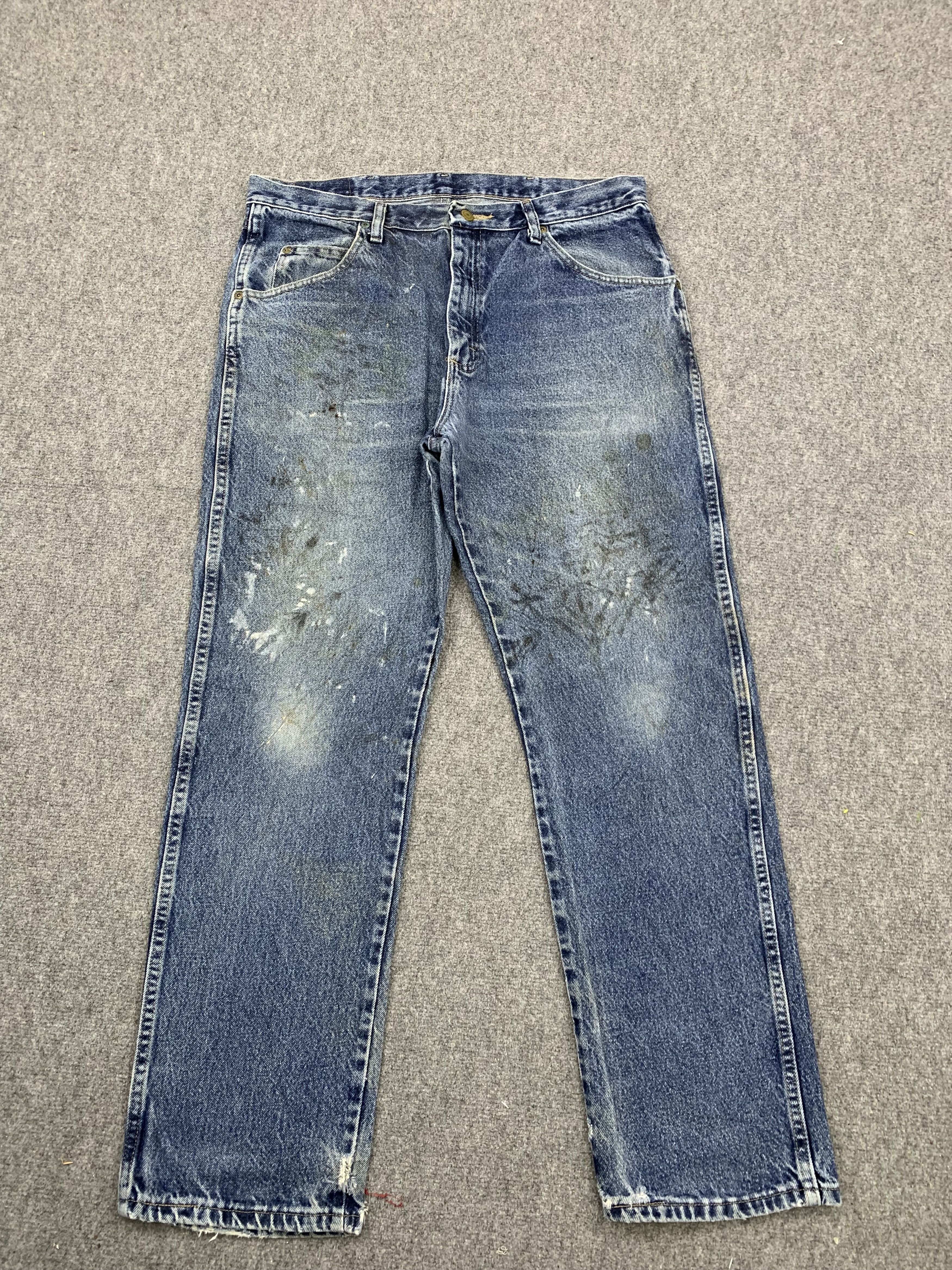 Vintage Vintage Wrangler Faded Blue Jeans DP1702 Size US 35 - 1 Thumbnail