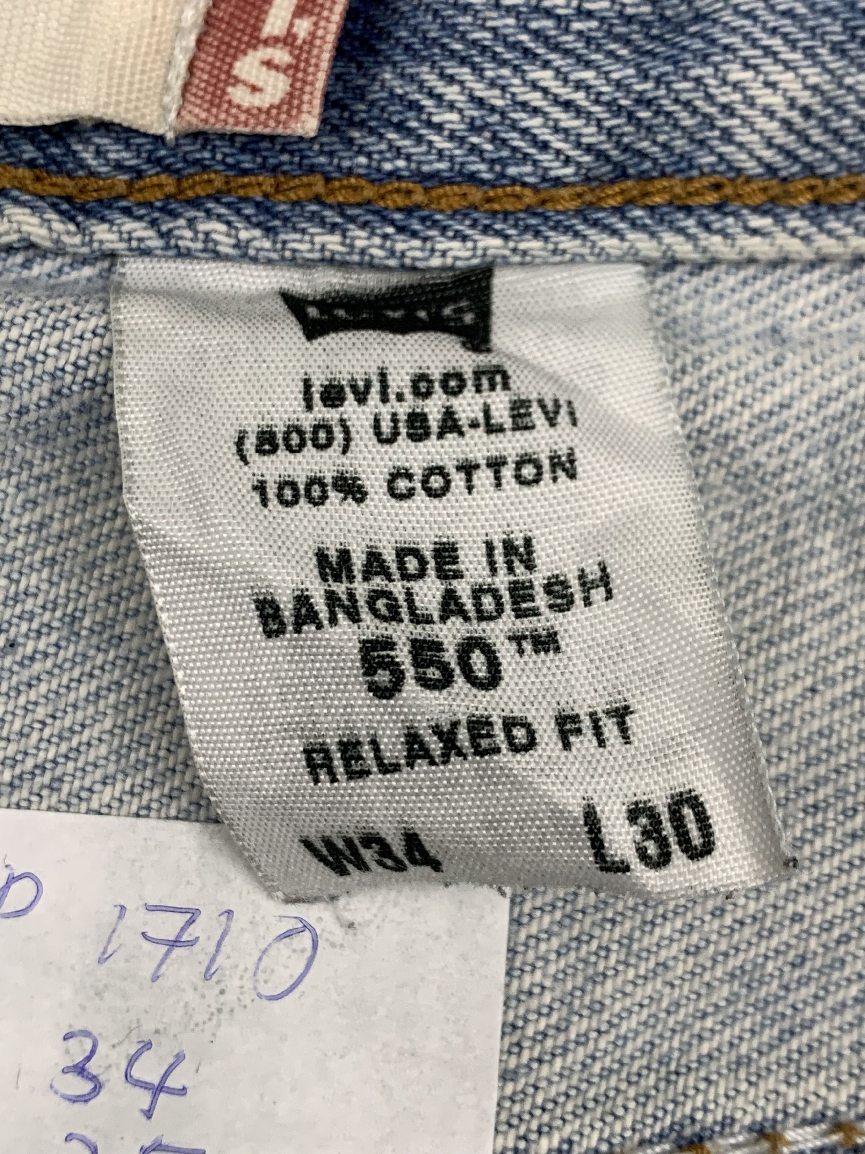 Levi's Vintage Levis 550 Light Wash Jeans DP1710 Size US 34 / EU 50 - 8 Thumbnail