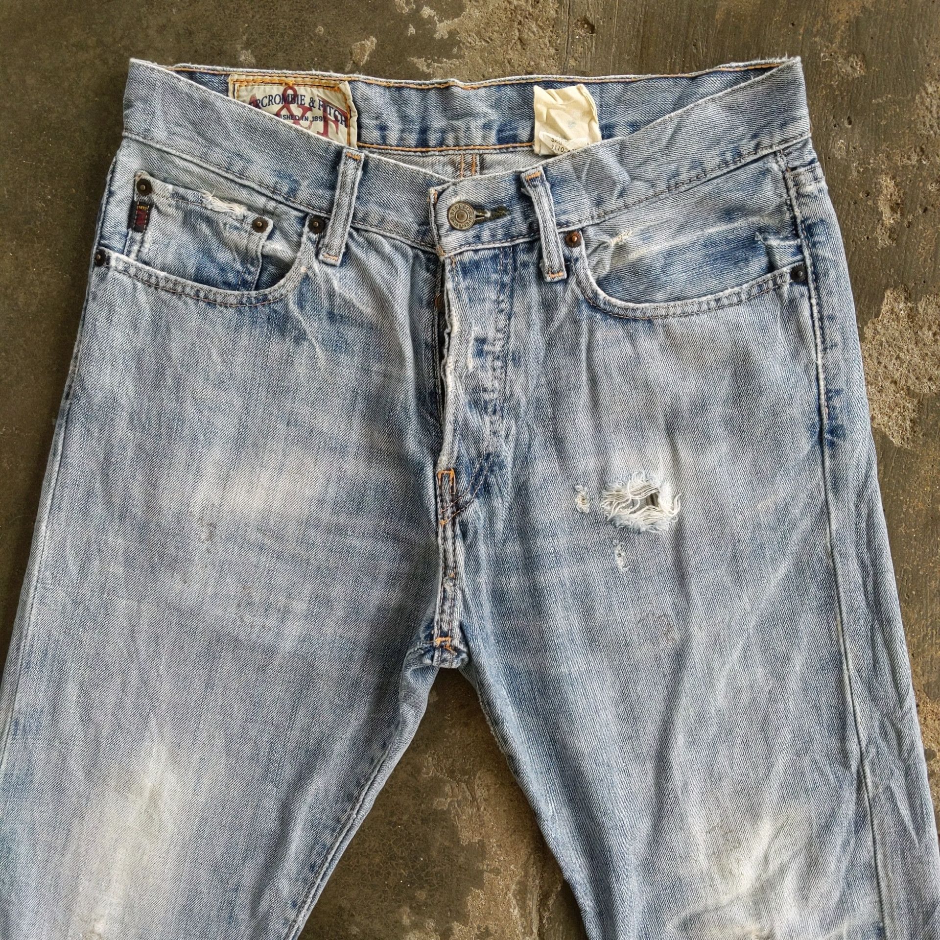 Japanese Brand W31 🔥 Abercrombie & Fitch Sick Distressed Denim Jeans Pants Size US 31 - 2 Thumbnail