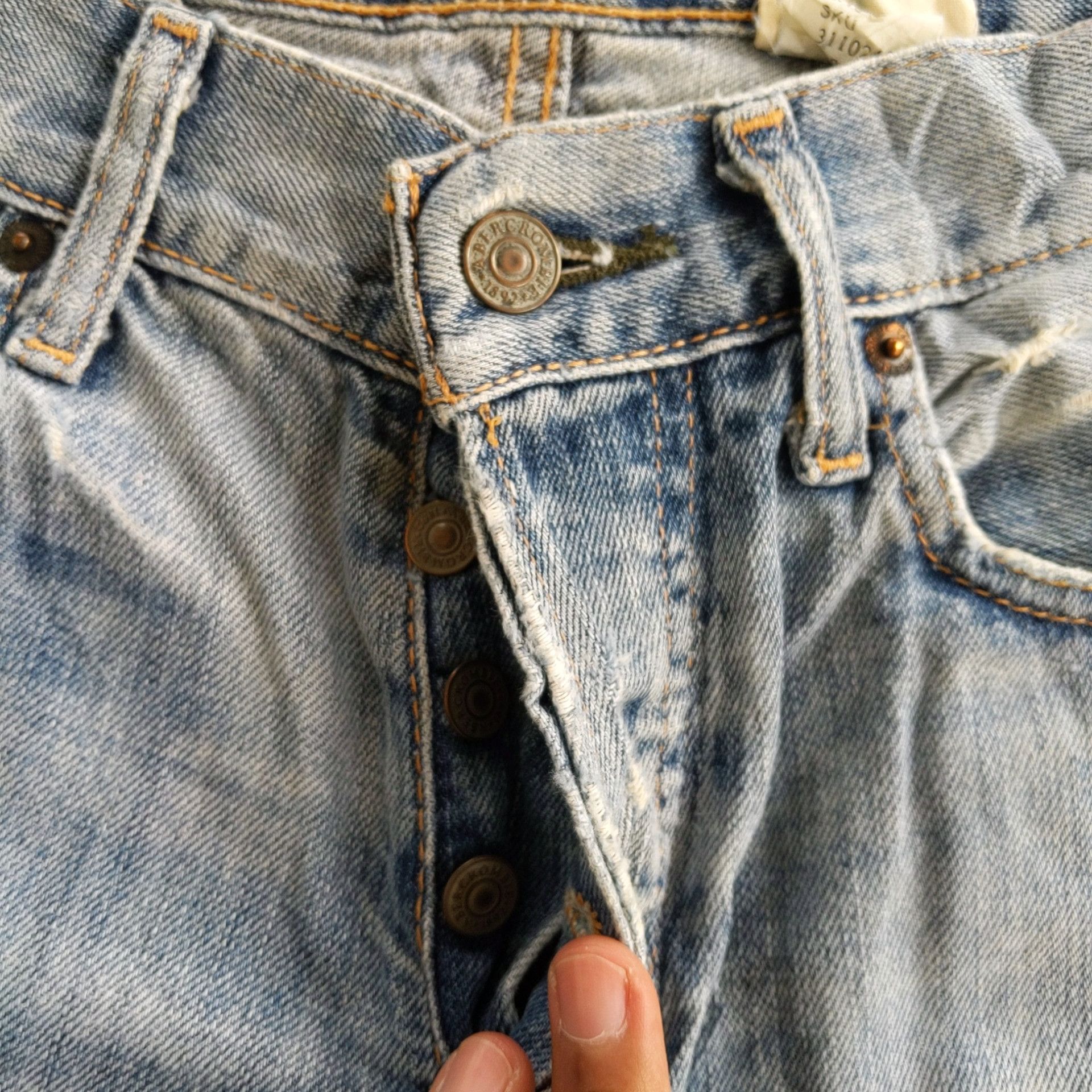 Japanese Brand W31 🔥 Abercrombie & Fitch Sick Distressed Denim Jeans Pants Size US 31 - 6 Thumbnail