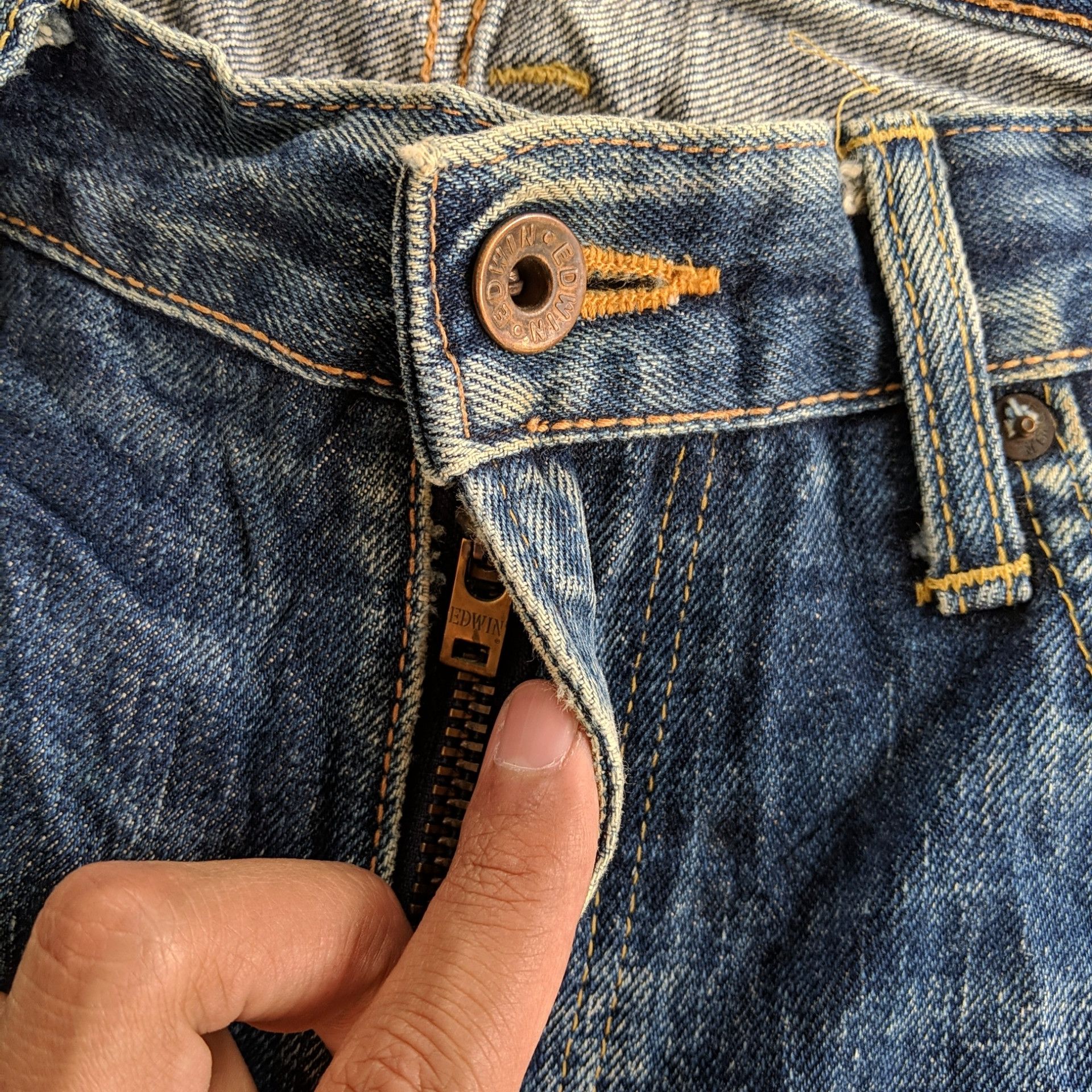 Japanese Brand W34 Edwin 505 Sicks Distressed Faded Denim Jeans Pants Size US 34 / EU 50 - 5 Thumbnail