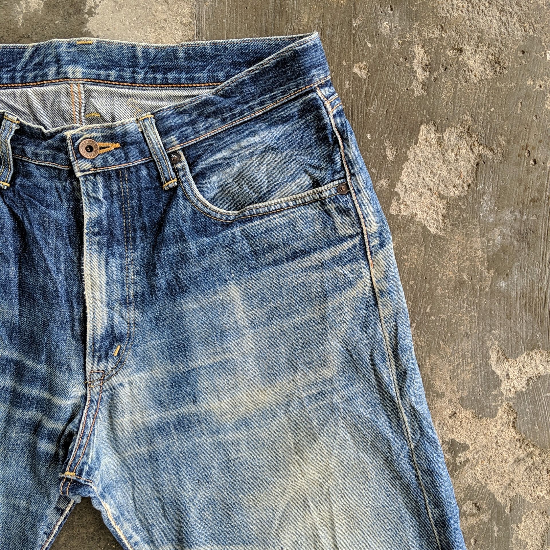 Japanese Brand W34 Edwin 505 Sicks Distressed Faded Denim Jeans Pants Size US 34 / EU 50 - 4 Thumbnail