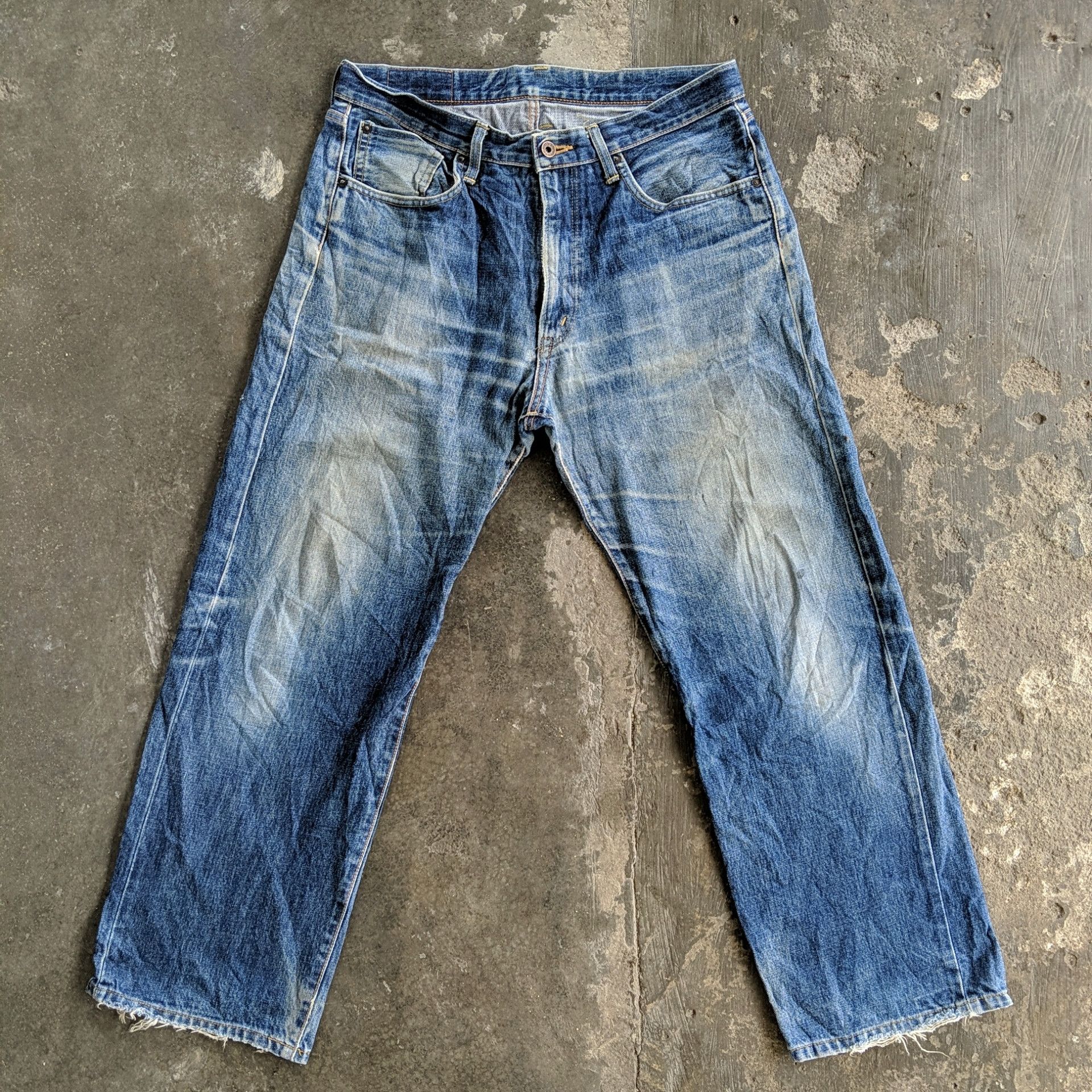 Japanese Brand W34 Edwin 505 Sicks Distressed Faded Denim Jeans Pants Size US 34 / EU 50 - 1 Thumbnail