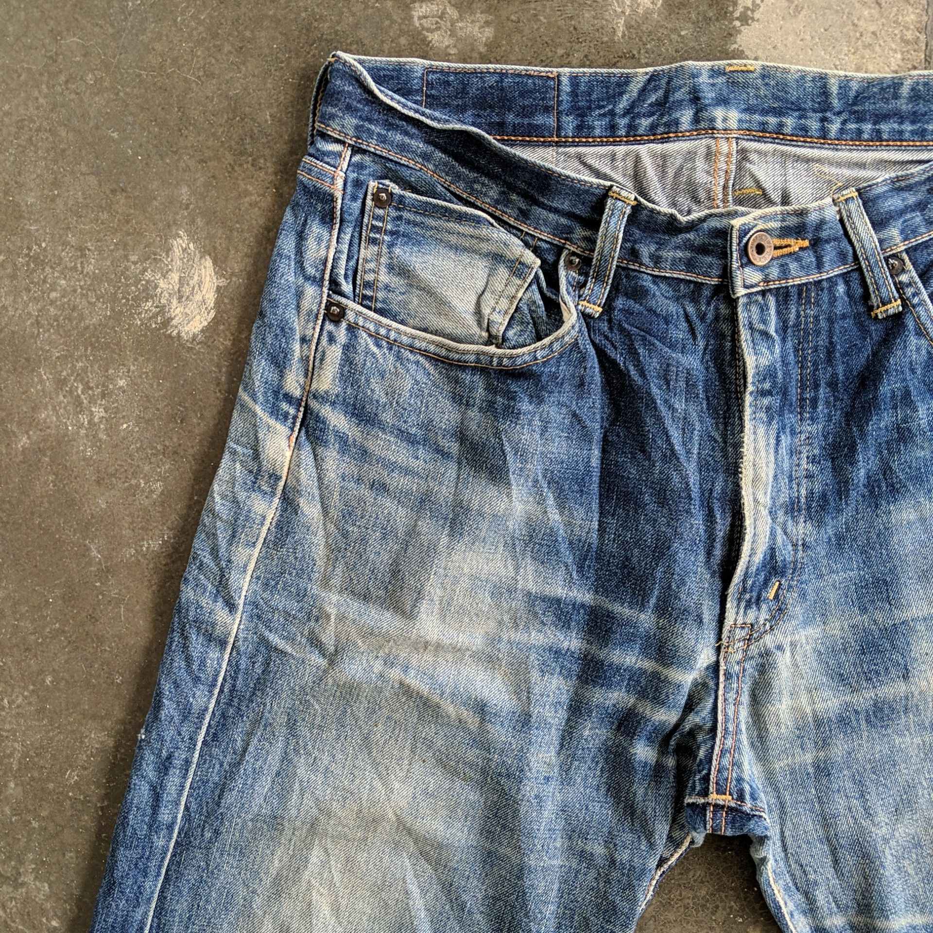 Japanese Brand W34 Edwin 505 Sicks Distressed Faded Denim Jeans Pants Size US 34 / EU 50 - 3 Thumbnail