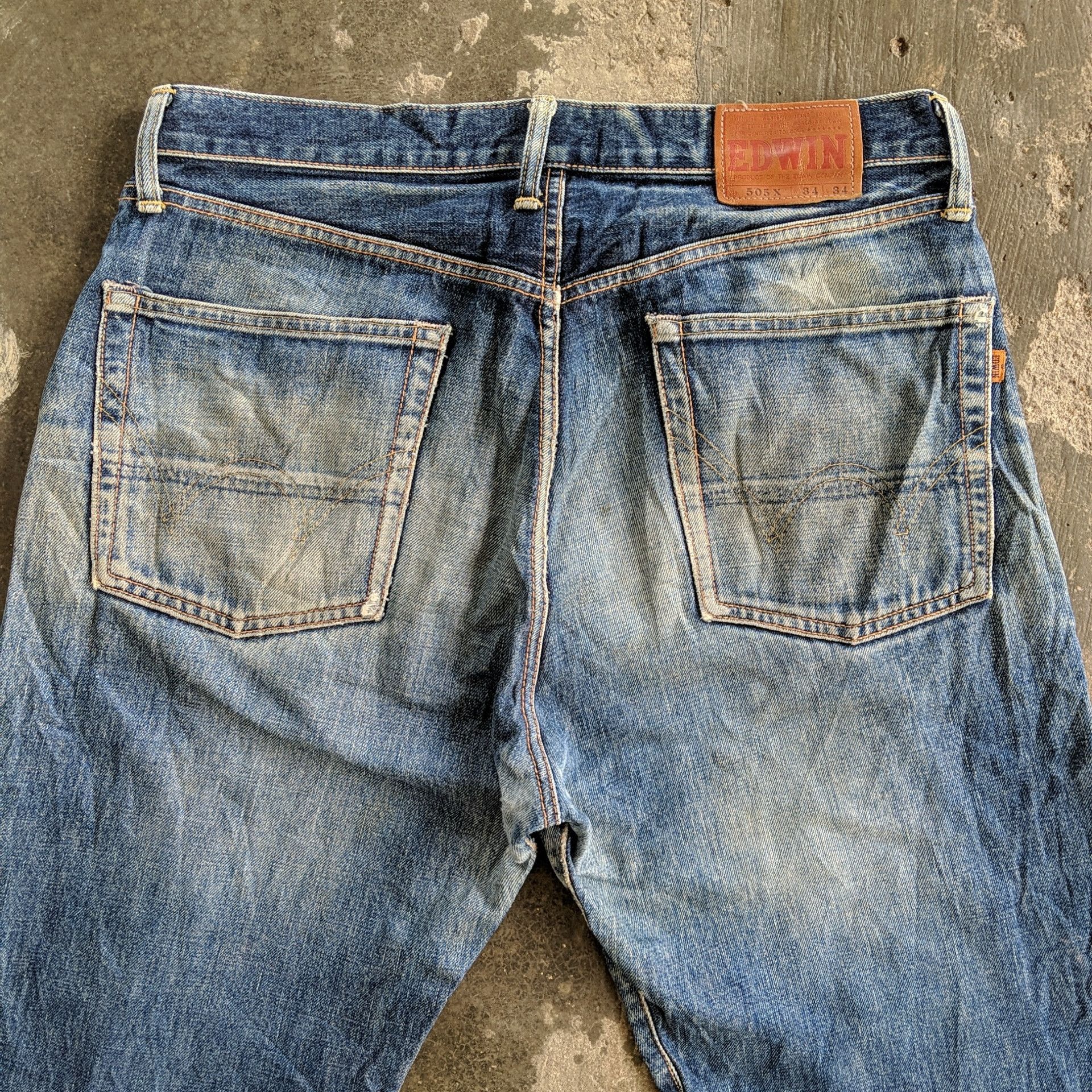 Japanese Brand W34 Edwin 505 Sicks Distressed Faded Denim Jeans Pants Size US 34 / EU 50 - 6 Thumbnail