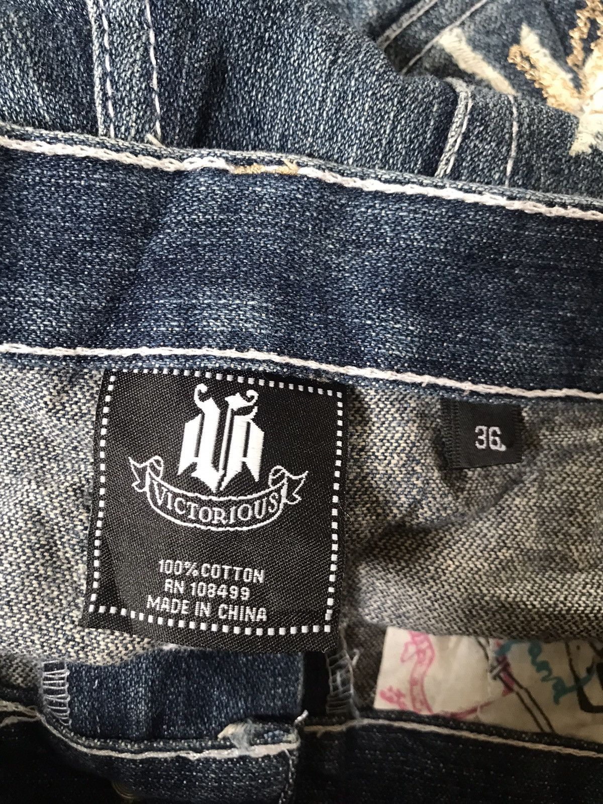Designer × Japanese Brand VICTORIOUS RASTA DENIM DESIGN CANNABIS LEAVES Size US 37 - 15 Thumbnail