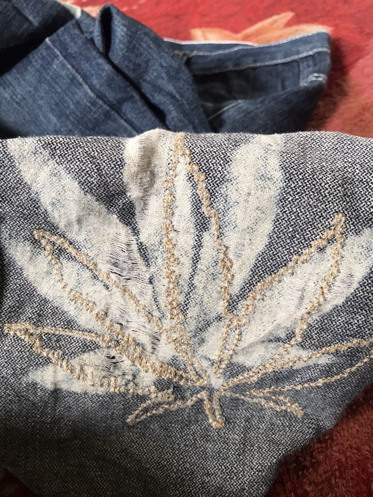 Designer × Japanese Brand VICTORIOUS RASTA DENIM DESIGN CANNABIS LEAVES Size US 37 - 8 Thumbnail