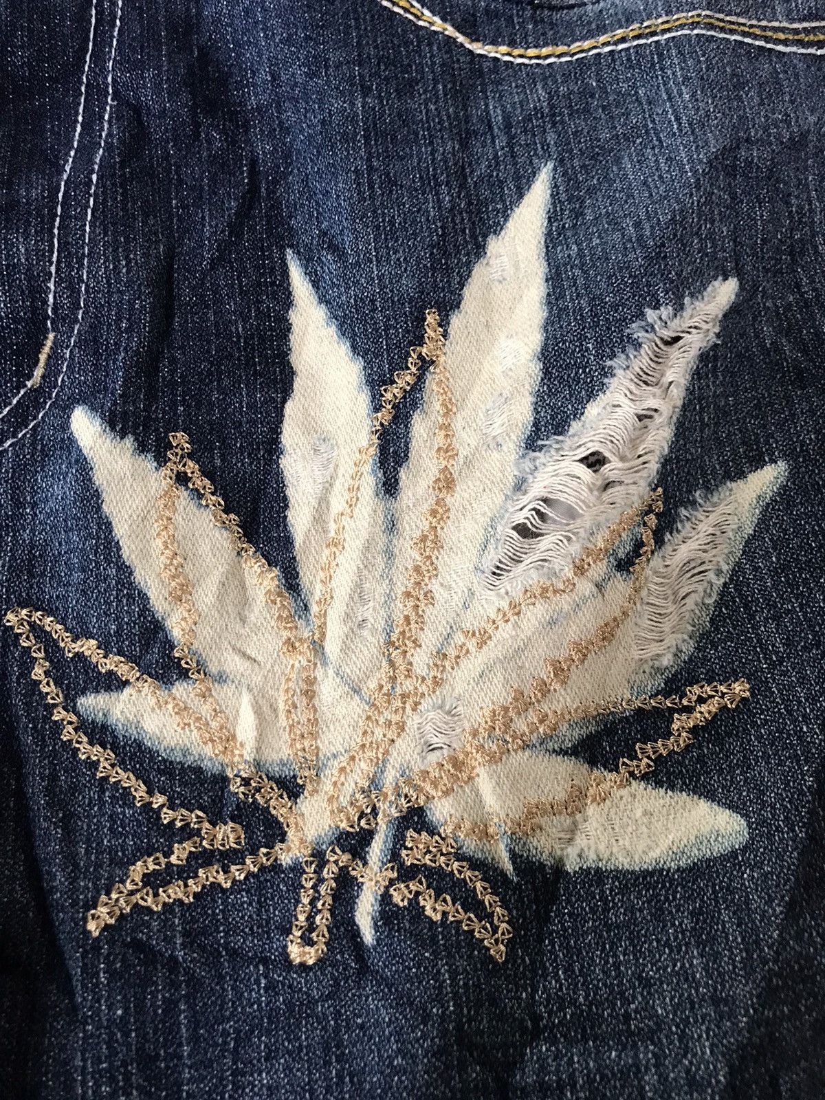 Designer × Japanese Brand VICTORIOUS RASTA DENIM DESIGN CANNABIS LEAVES Size US 37 - 9 Thumbnail