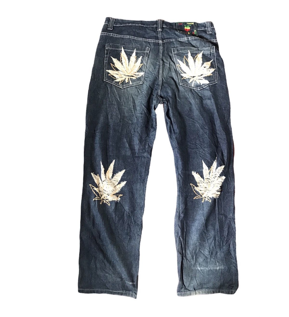 Designer × Japanese Brand VICTORIOUS RASTA DENIM DESIGN CANNABIS LEAVES Size US 37 - 2 Thumbnail