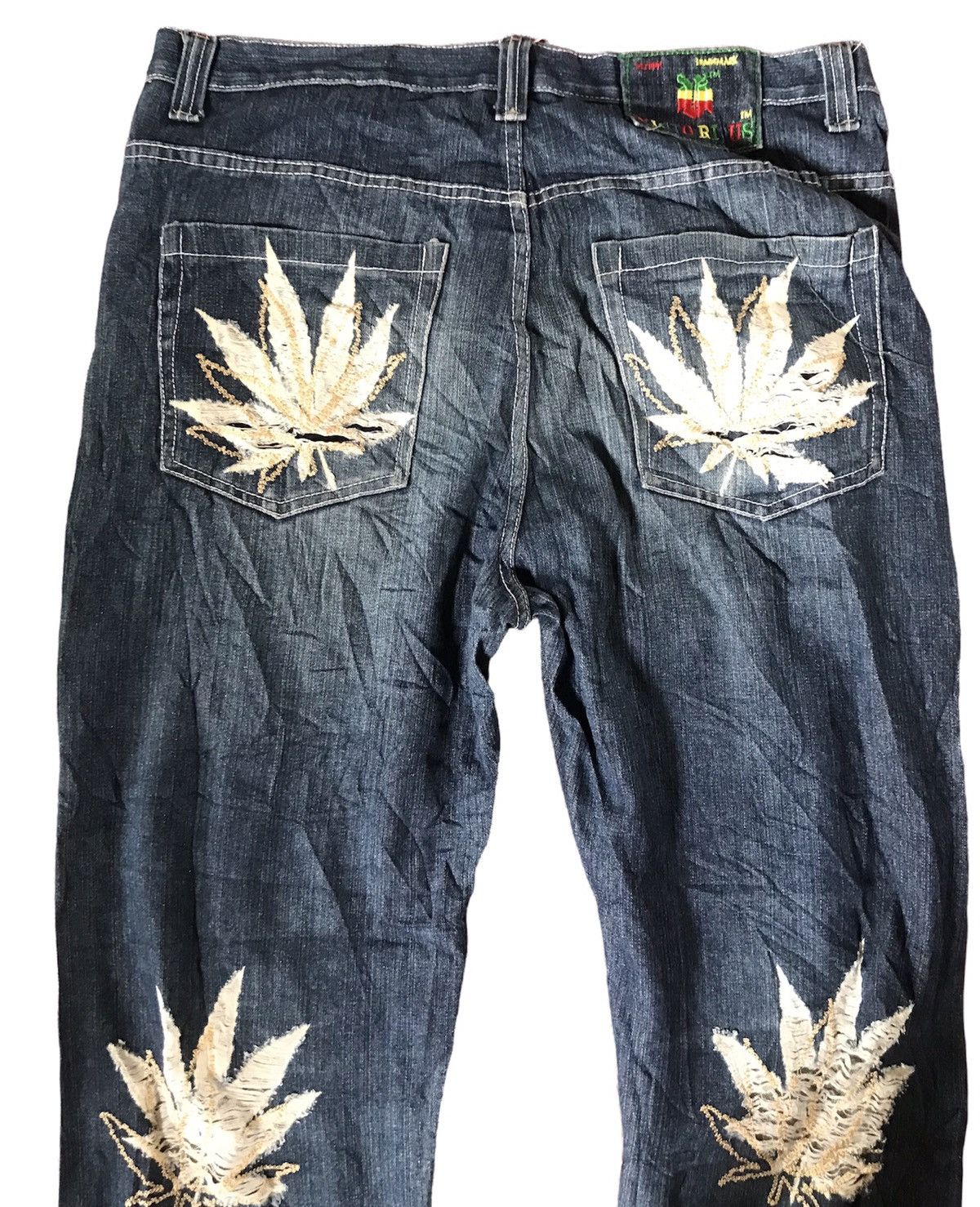 Designer × Japanese Brand VICTORIOUS RASTA DENIM DESIGN CANNABIS LEAVES Size US 37 - 4 Thumbnail