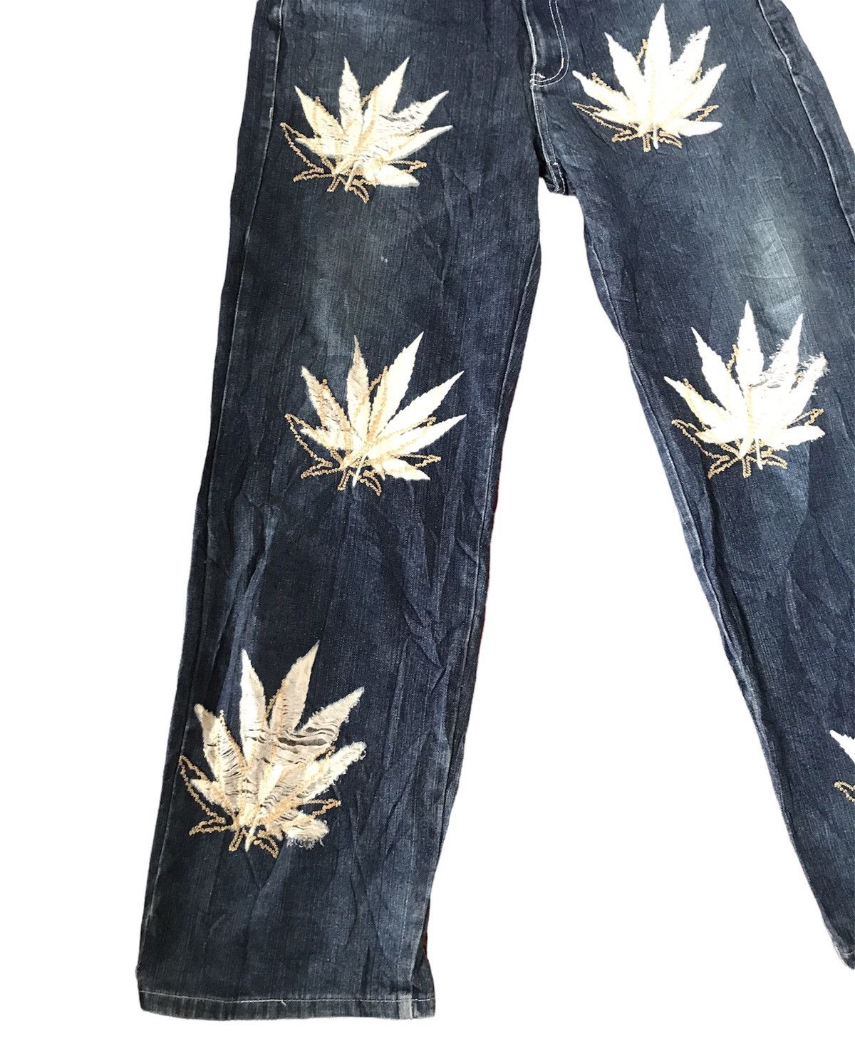 Designer × Japanese Brand VICTORIOUS RASTA DENIM DESIGN CANNABIS LEAVES Size US 37 - 6 Thumbnail