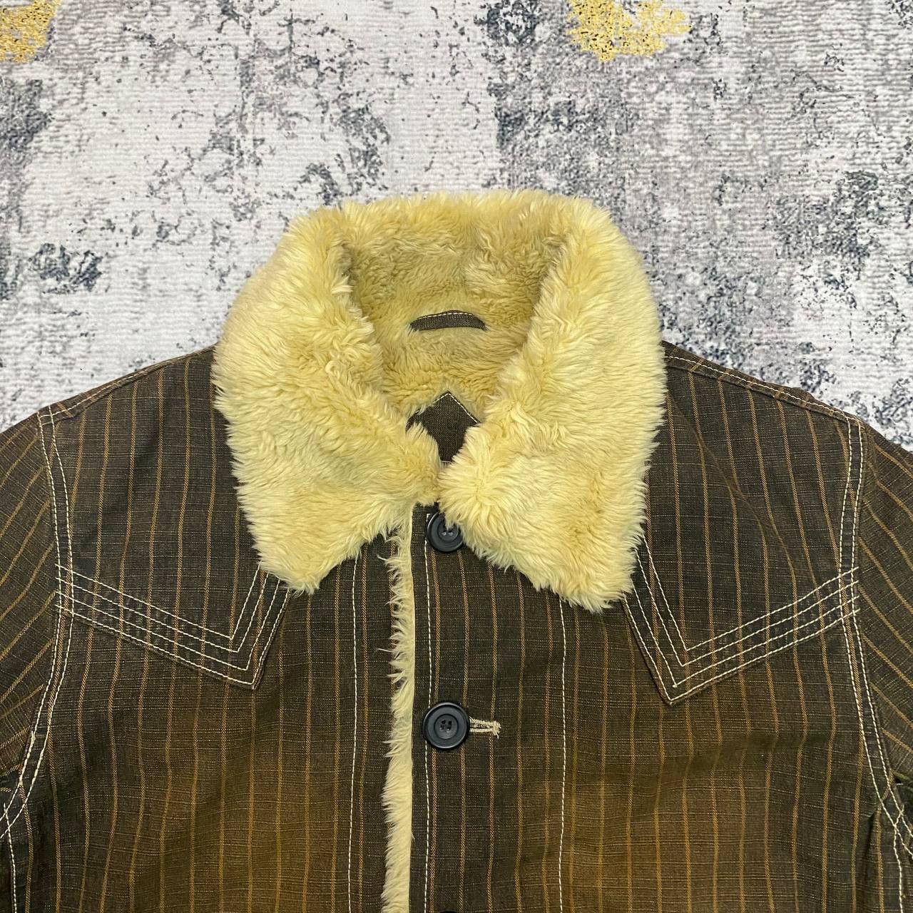 Japanese Brand × Vintage Z298 ALLIX DESIGN X TOKYO JAPAN SHERPA CHORE STRIPED JACKET Size US M / EU 48-50 / 2 - 5 Thumbnail