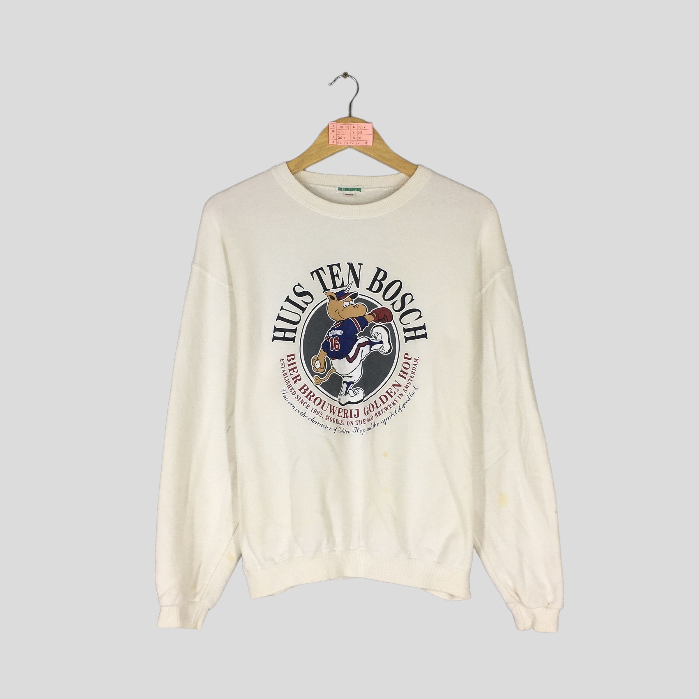 Vintage 90s HUIS TEN BOSCH Baseball Crewneck Sweatshirt