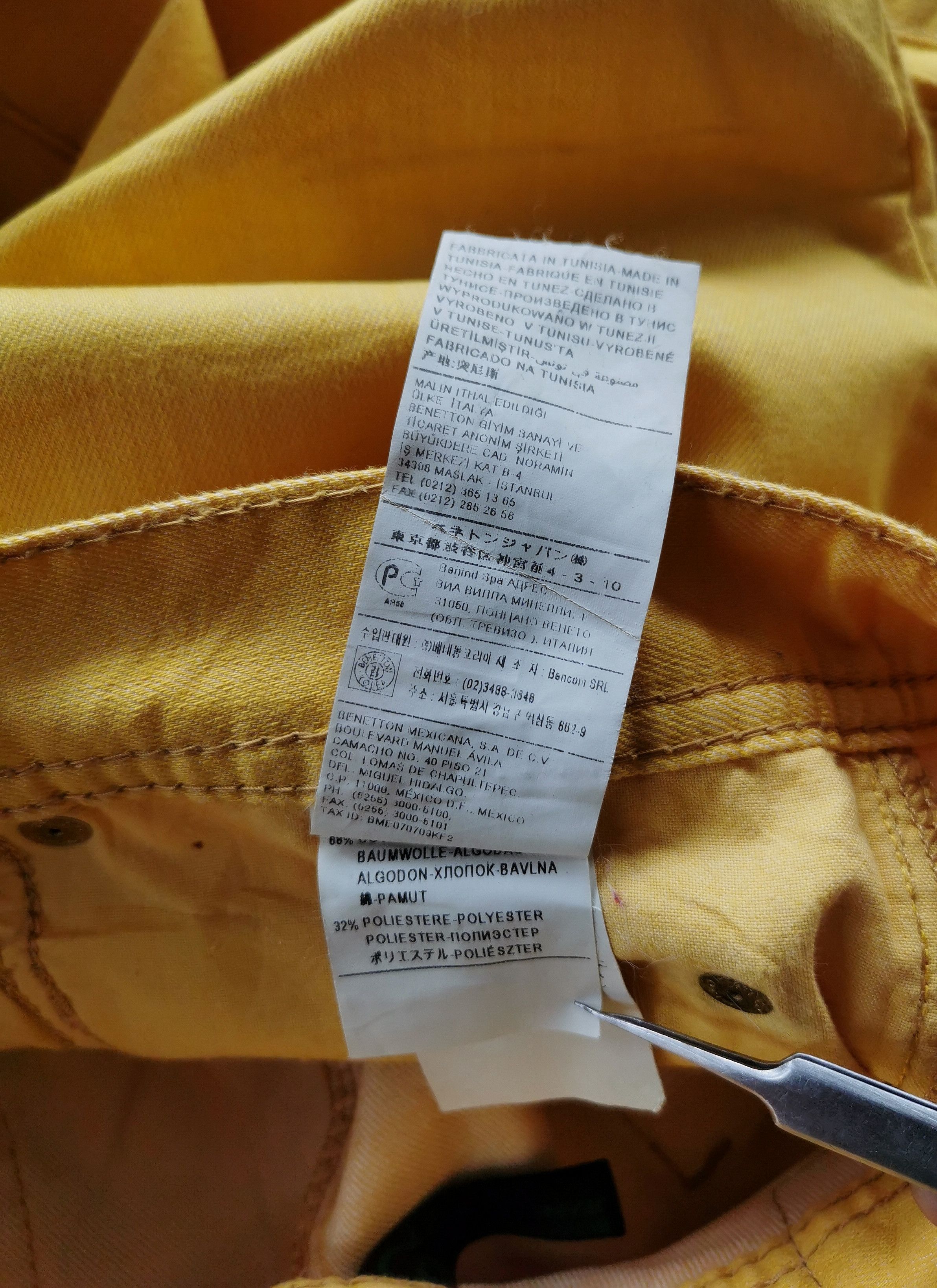 United Colors Of Benetton Benetton Yellow Jeans Pants Size US 33 - 7 Thumbnail
