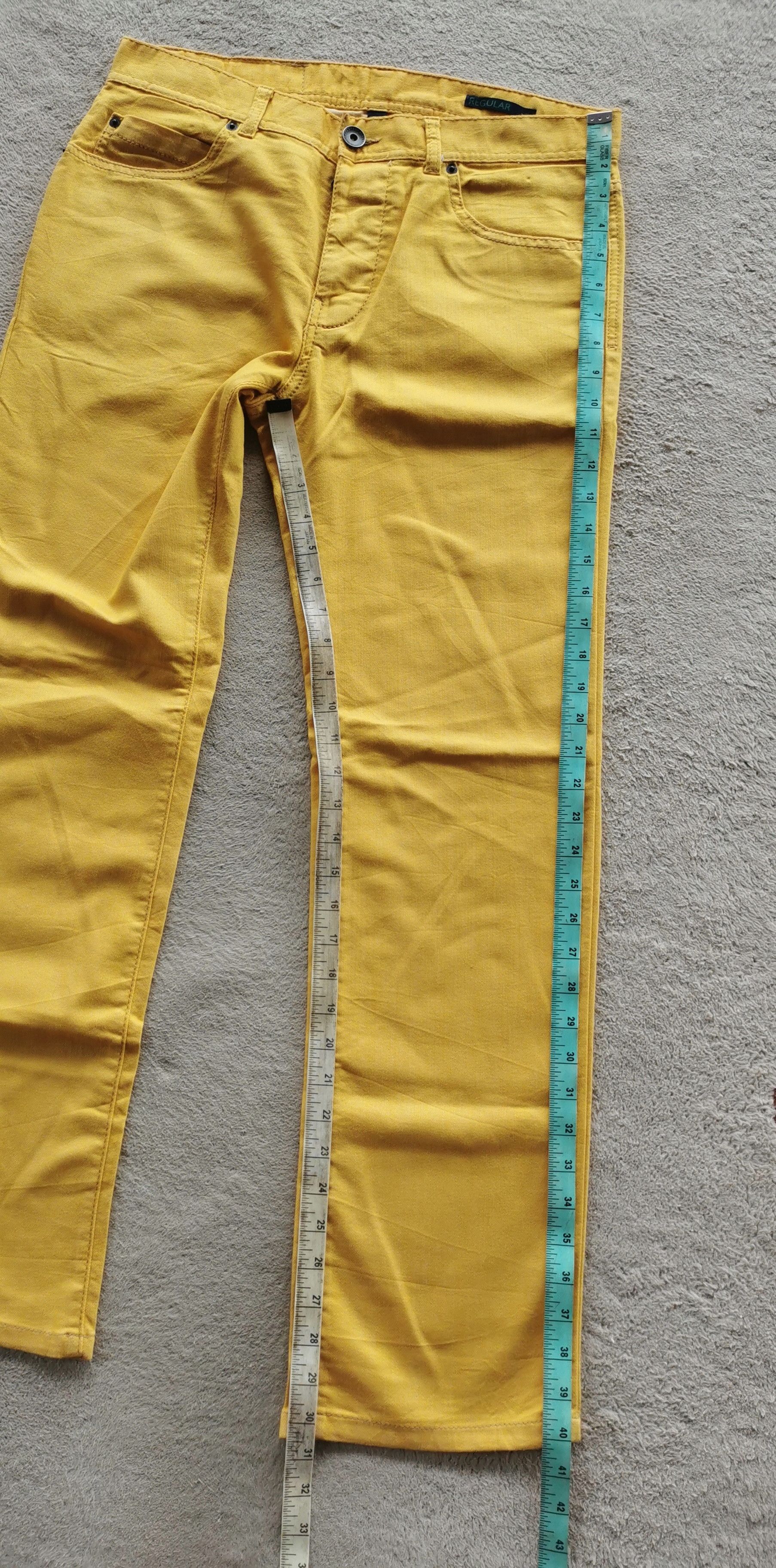 United Colors Of Benetton Benetton Yellow Jeans Pants Size US 33 - 9 Thumbnail