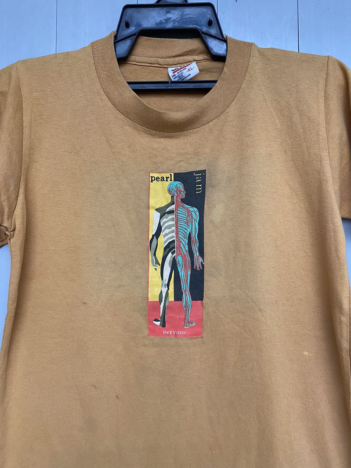 Band Tees × Rock T Shirt × Vintage Vtg 90s Pearl Jam Nervous 70 