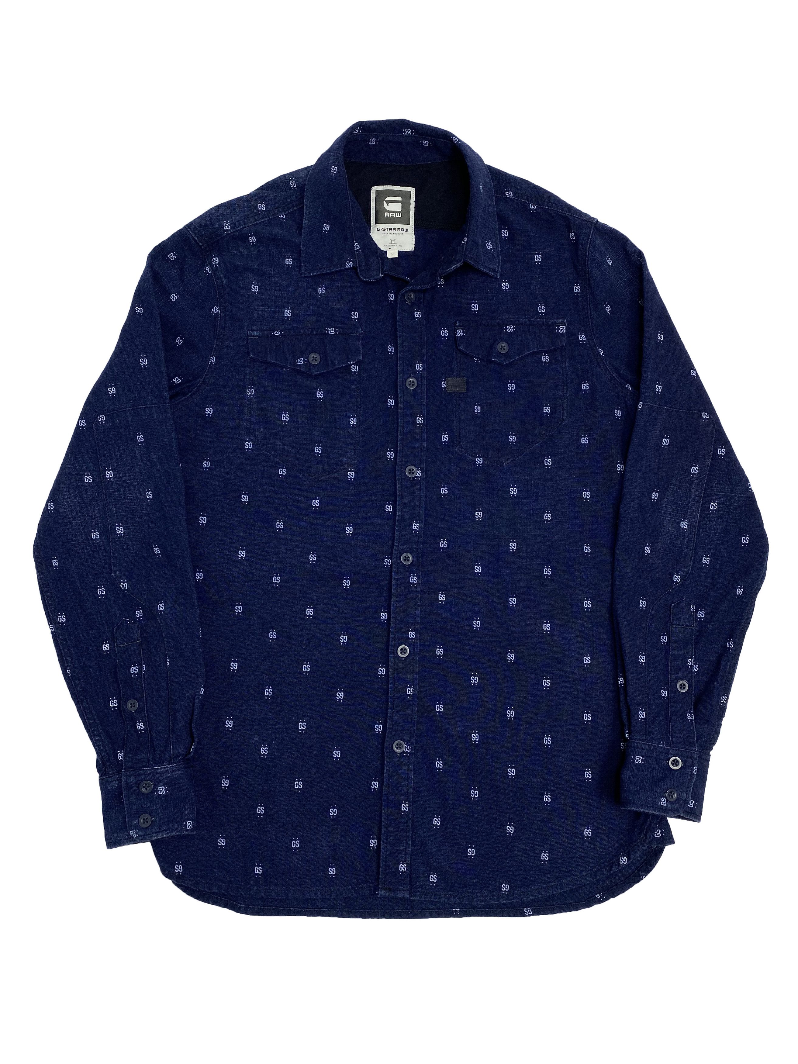 G-Star G-Star Raw Twin Pocket Monogram Denim LS Shirt Size US L / EU 52-54 / 3 - 1 Thumbnail
