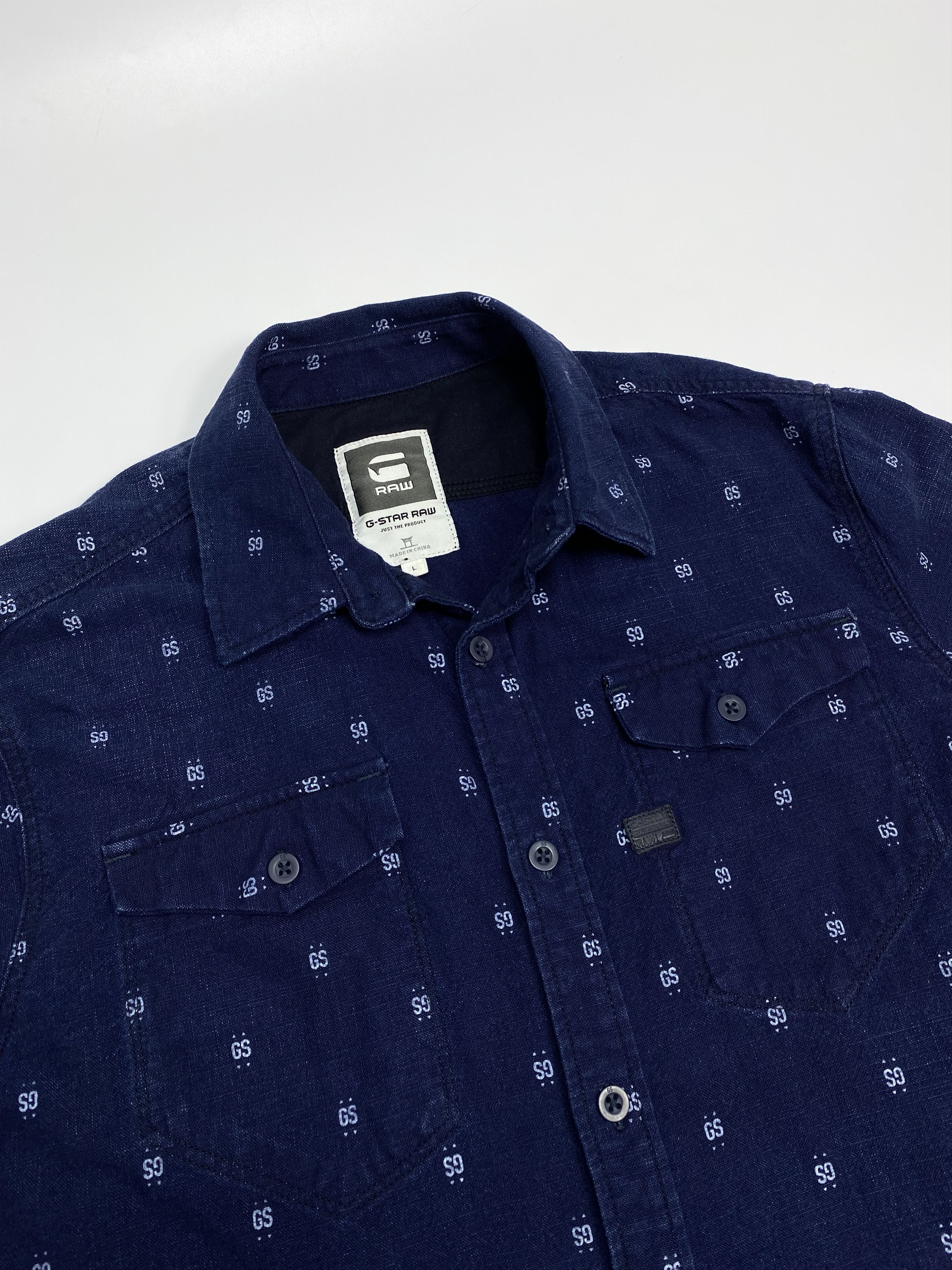 G-Star G-Star Raw Twin Pocket Monogram Denim LS Shirt Size US L / EU 52-54 / 3 - 2 Thumbnail