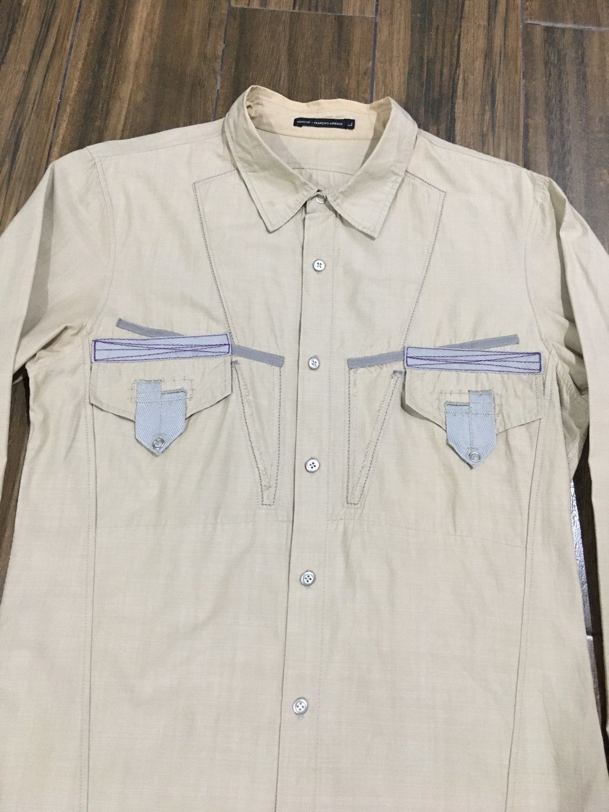 Marithe + Francois Girbaud Marithe + Francois Girbaud Slim Shirt Double Pocket Size US L / EU 52-54 / 3 - 3 Thumbnail
