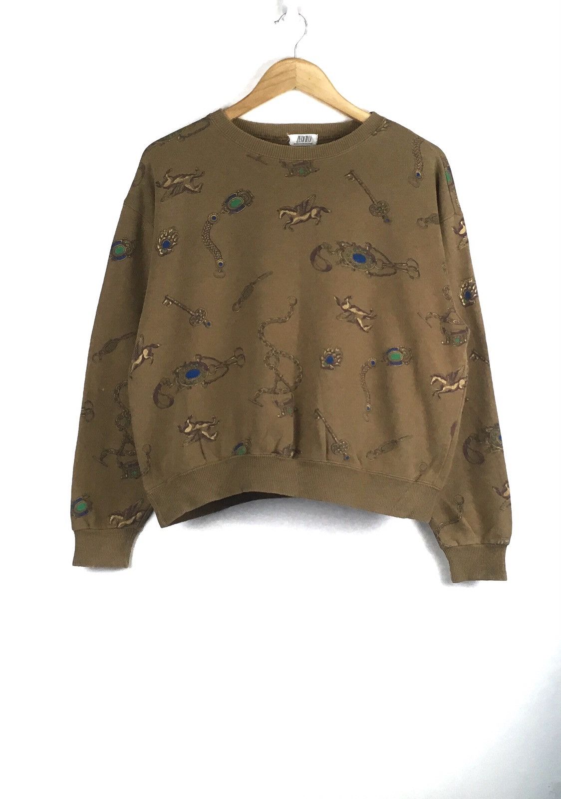 Vintage Vintage Zenalu Fullprint Small Size Brown Colour Sweatshirt Size US S / EU 44-46 / 1 - 1 Thumbnail