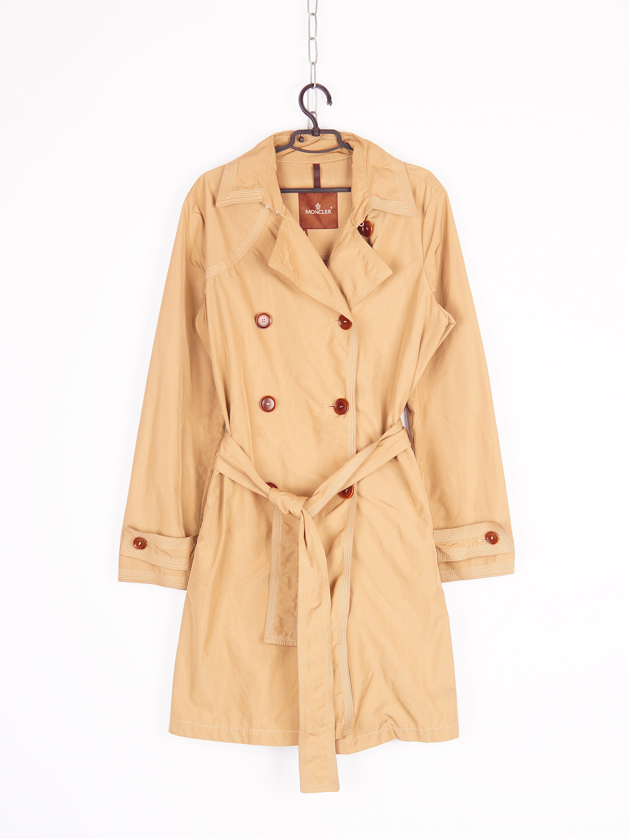 Moncler Double Breasted Nylon Trench Coat