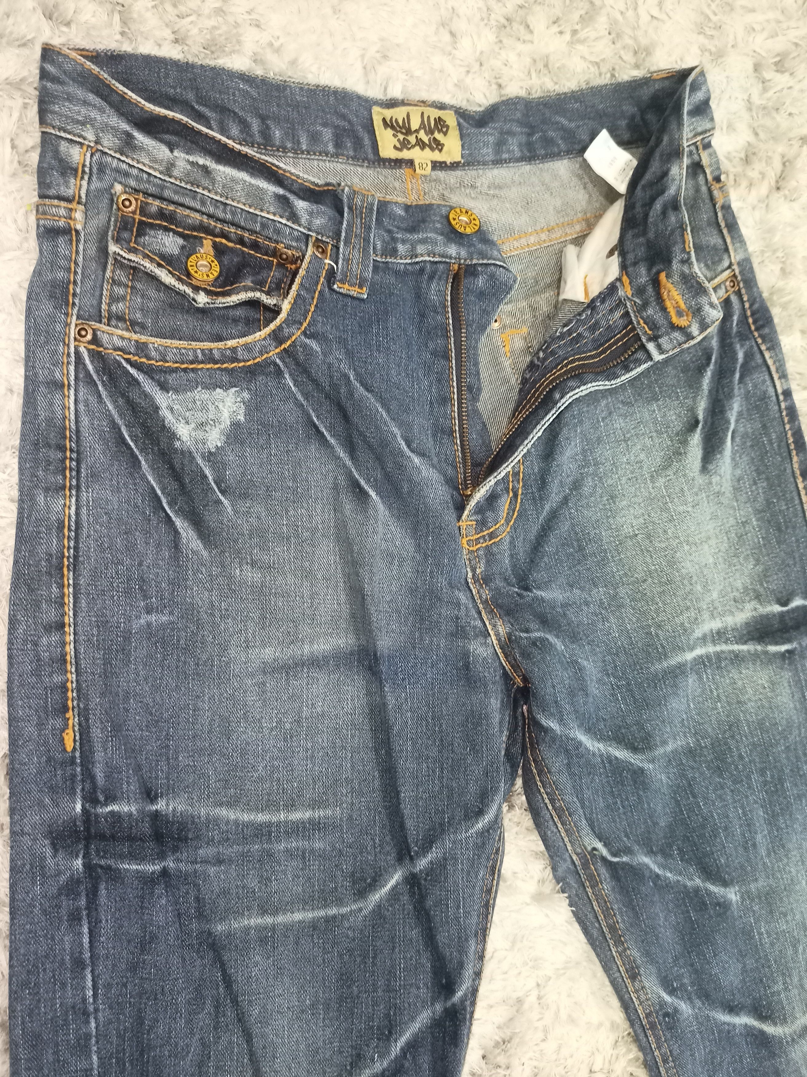 Vintage Vintage Nylaus Whiskered Mud Wash Flare Jeans Size US 30 / EU 46 - 10 Thumbnail