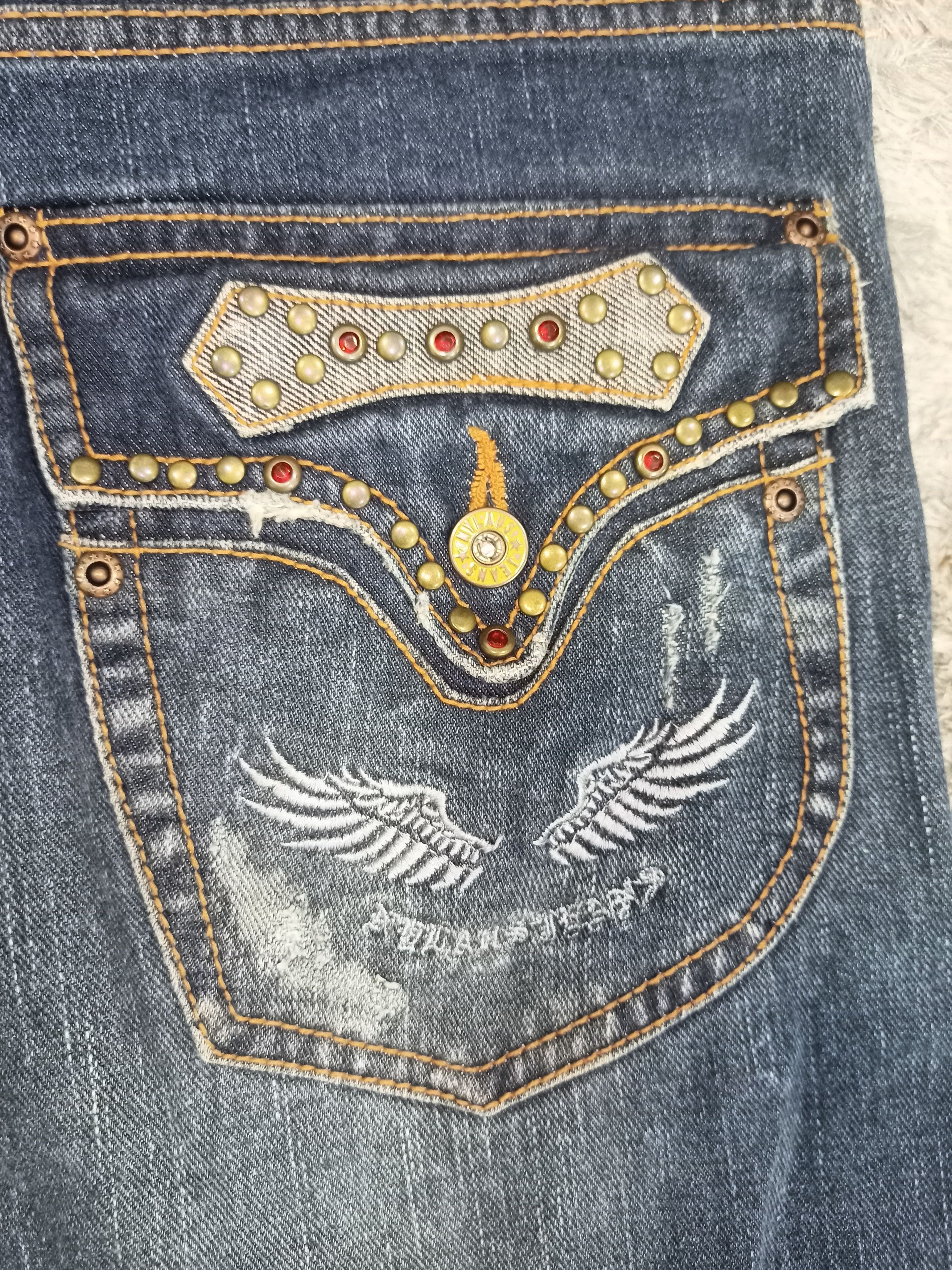 Vintage Vintage Nylaus Whiskered Mud Wash Flare Jeans Size US 30 / EU 46 - 19 Thumbnail