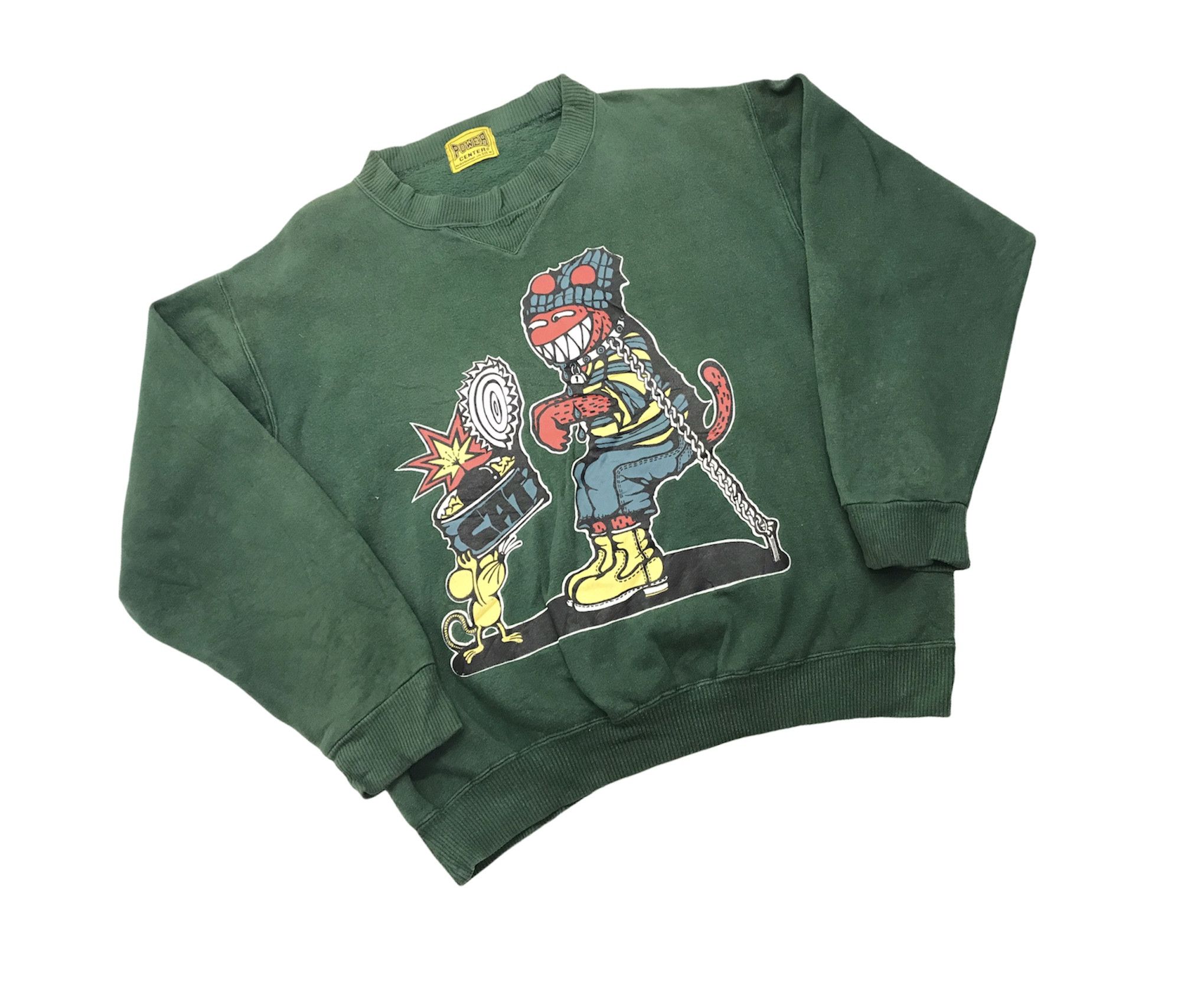 Japanese Brand × Vintage Sun faded Power Center punk design Sweater Size US XL / EU 56 / 4 - 1 Thumbnail