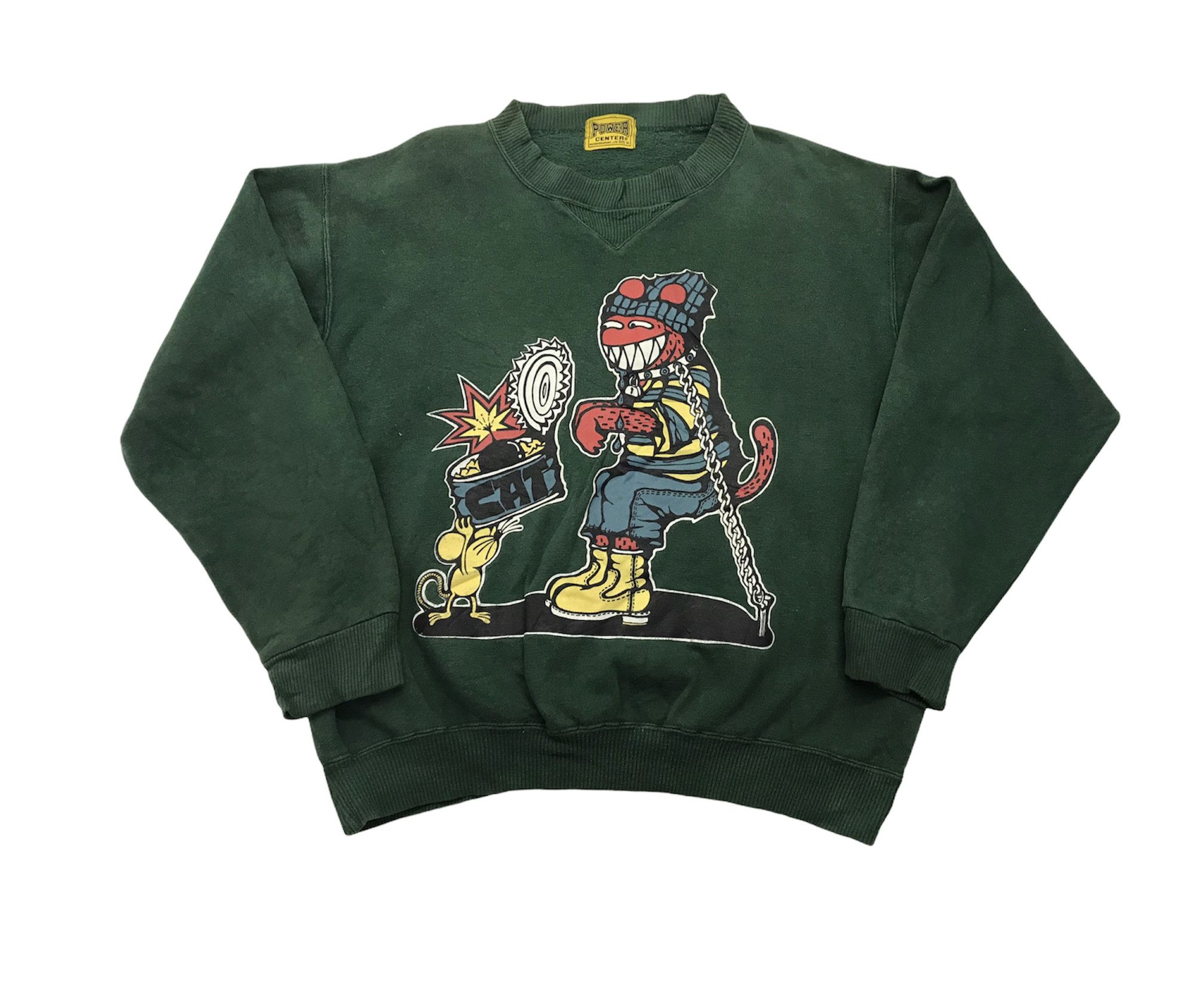 Japanese Brand × Vintage Sun faded Power Center punk design Sweater Size US XL / EU 56 / 4 - 2 Thumbnail